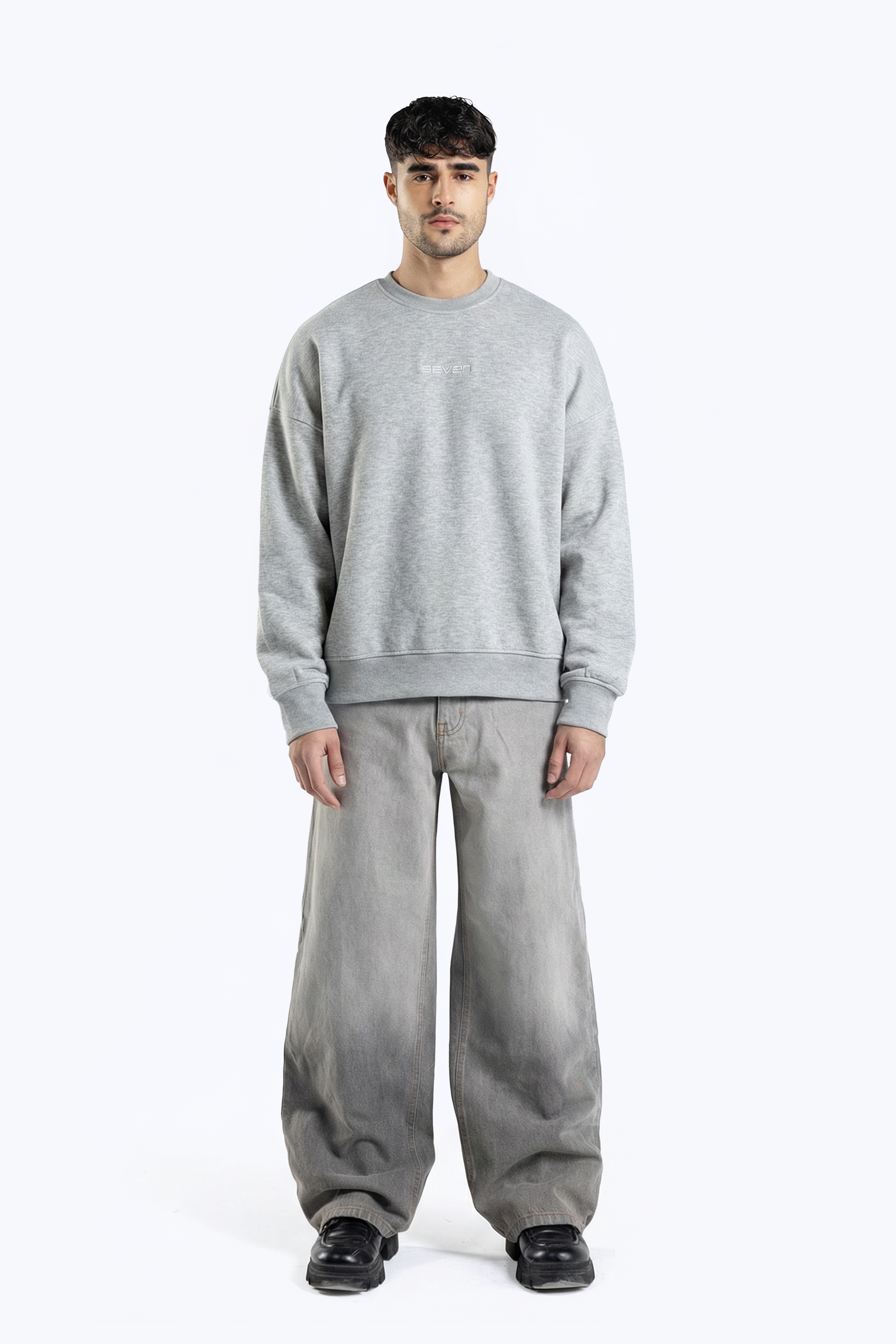 printed crew neck sweatshirt