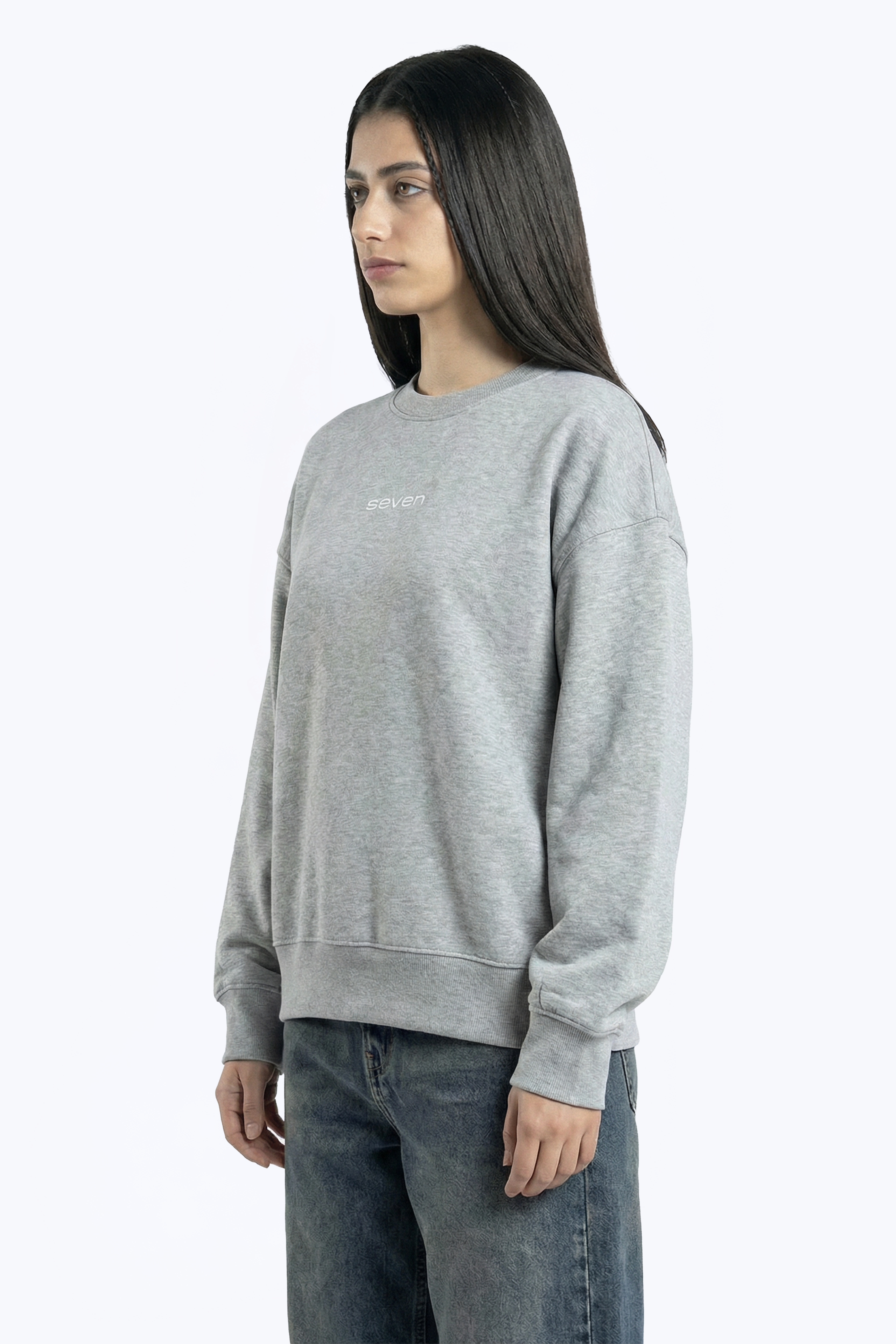 printed crew neck sweatshirt