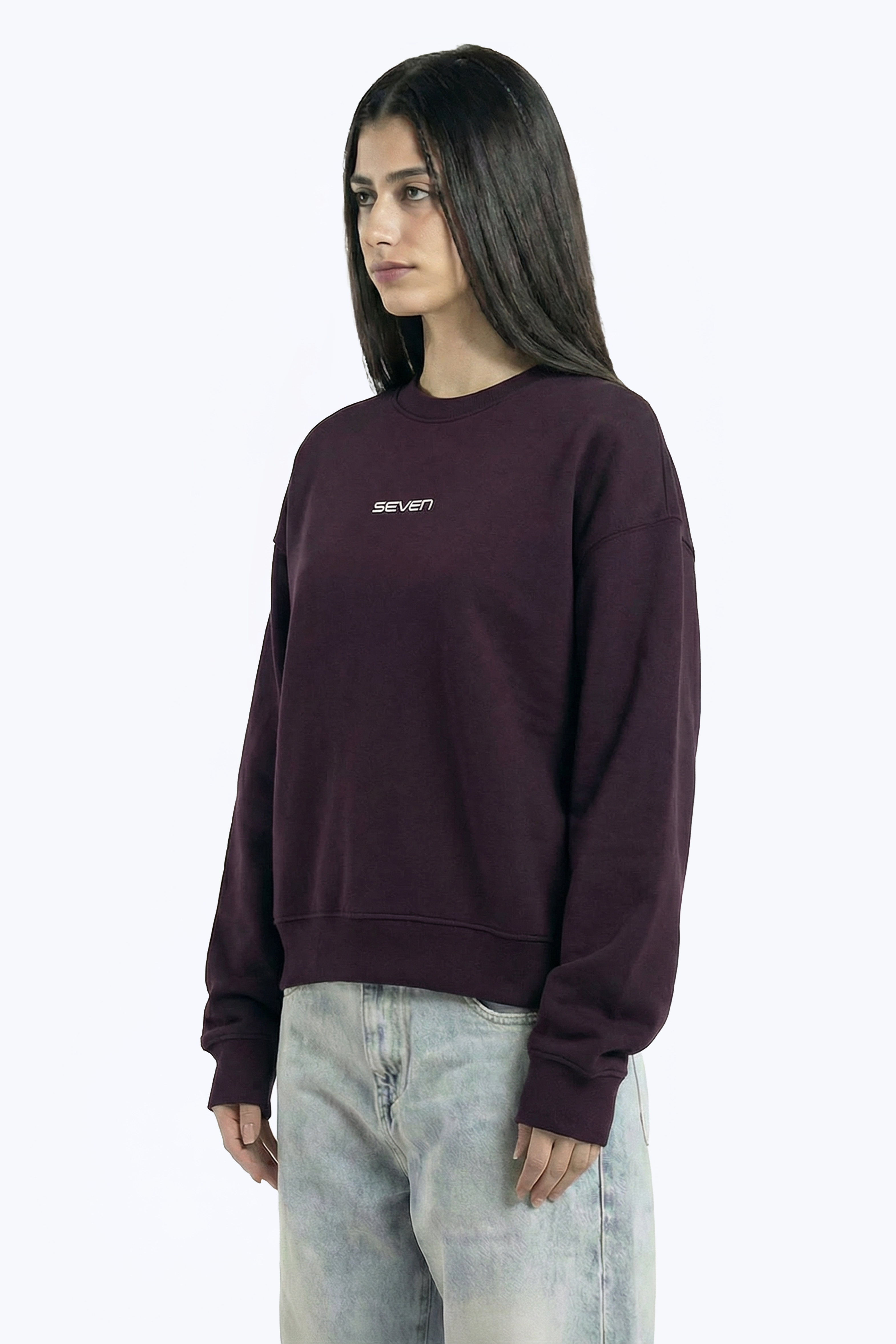 printed crew neck sweatshirt