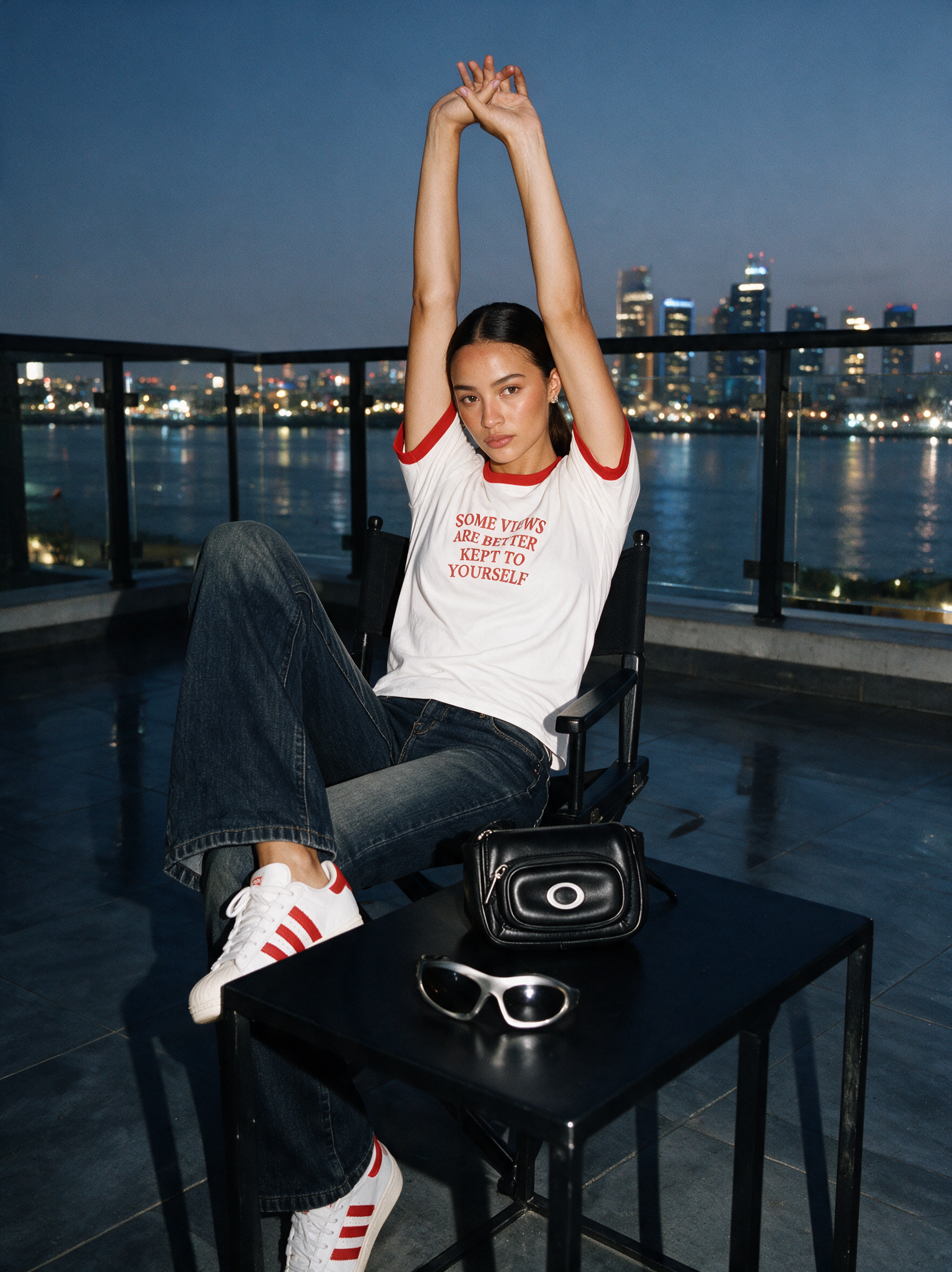 Some Views Graphic Ringer T-Shirt – WhiteXRed