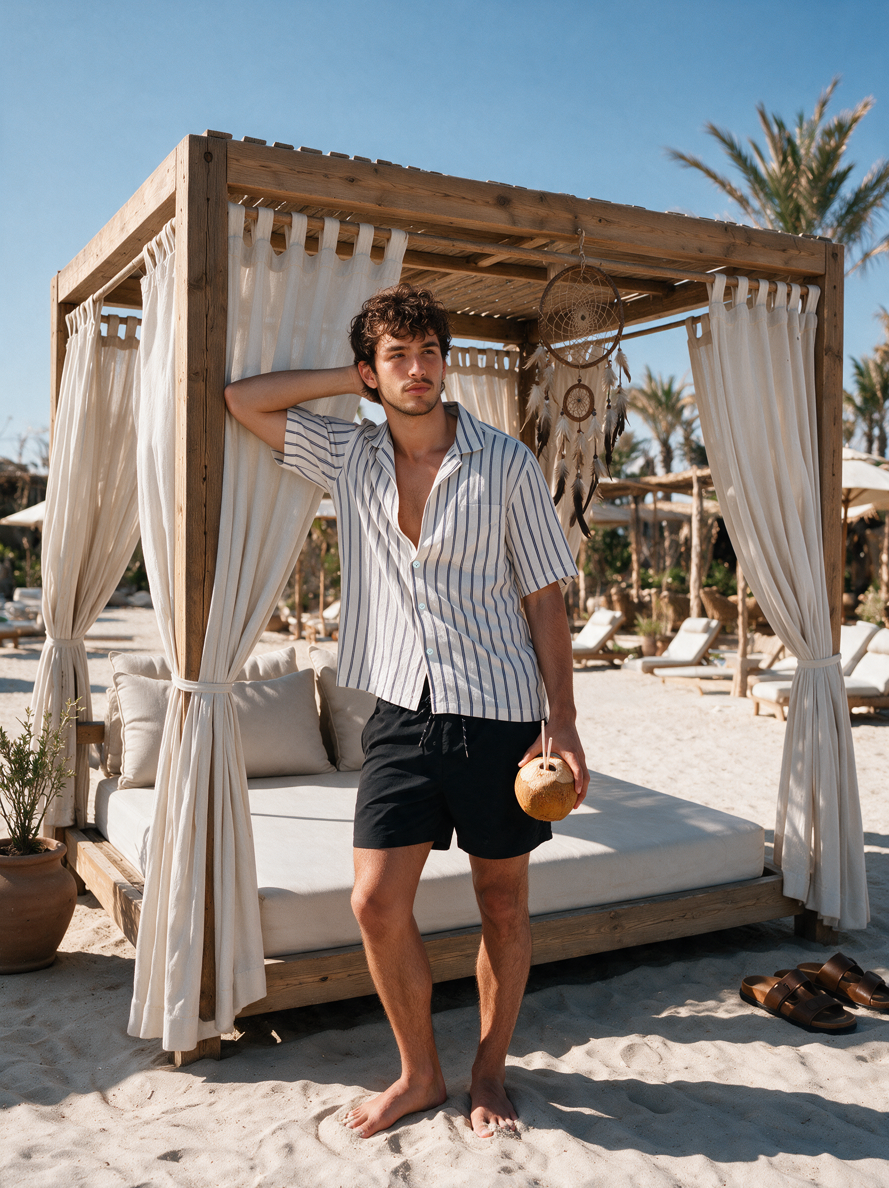 White Shirt Relaxed Fit Blue striped