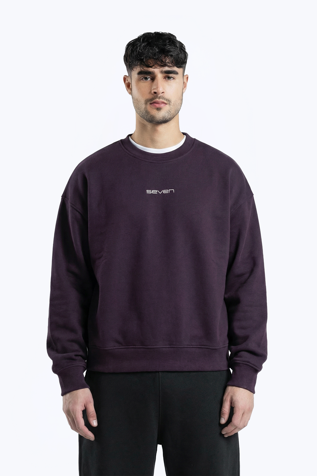 printed crew neck sweatshirt