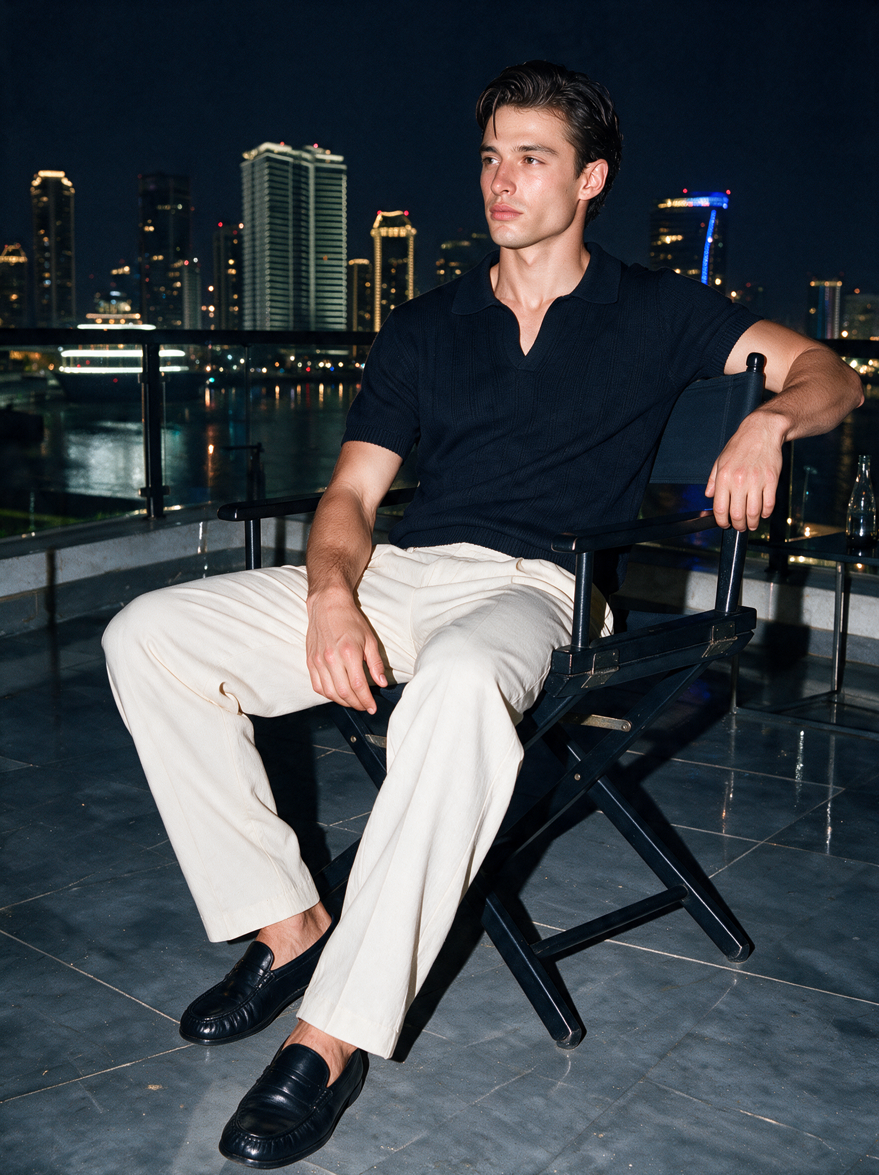 Knitted Polo Shirt – Black