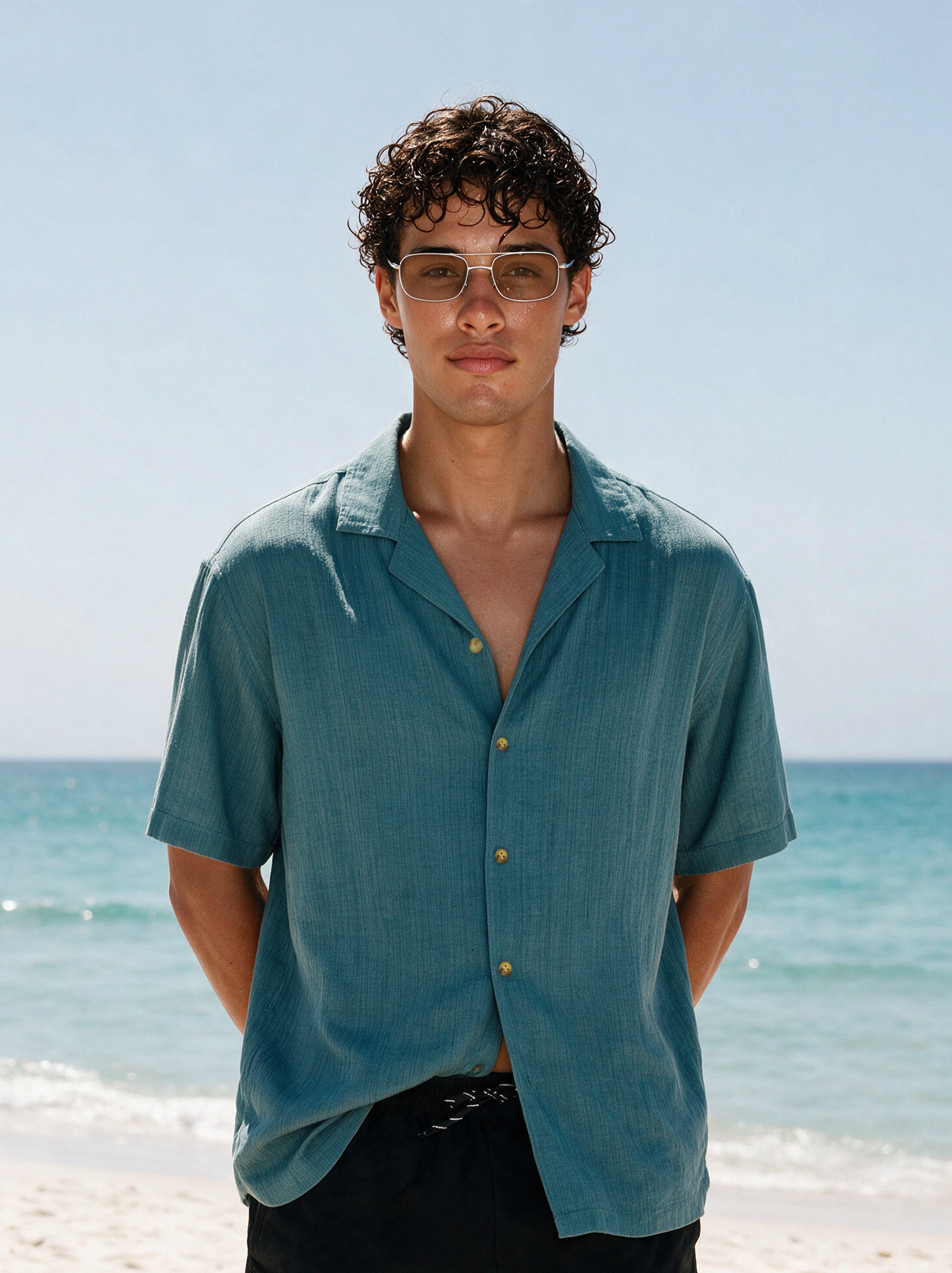 Soft blue shirt Cropped Fit