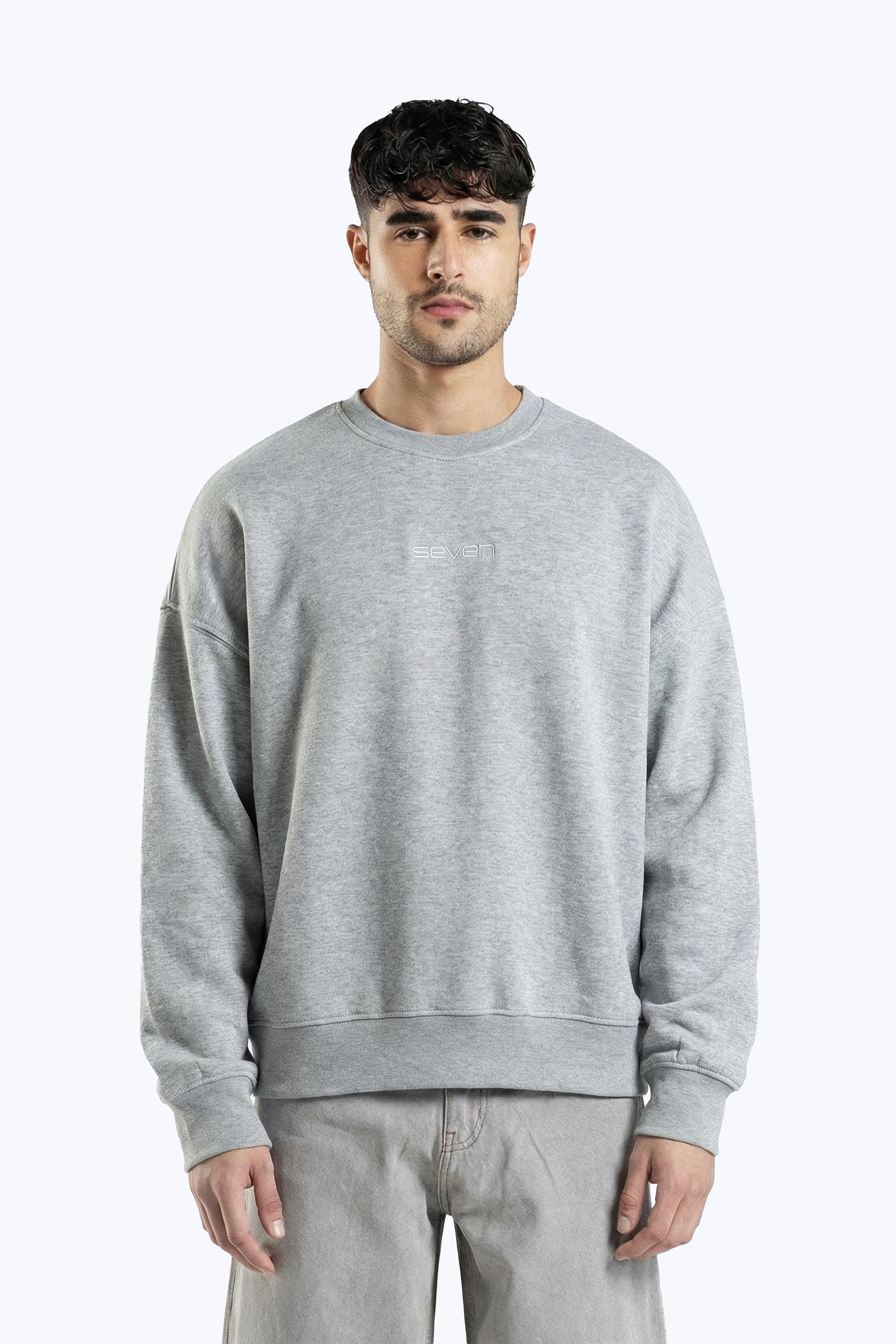 printed crew neck sweatshirt