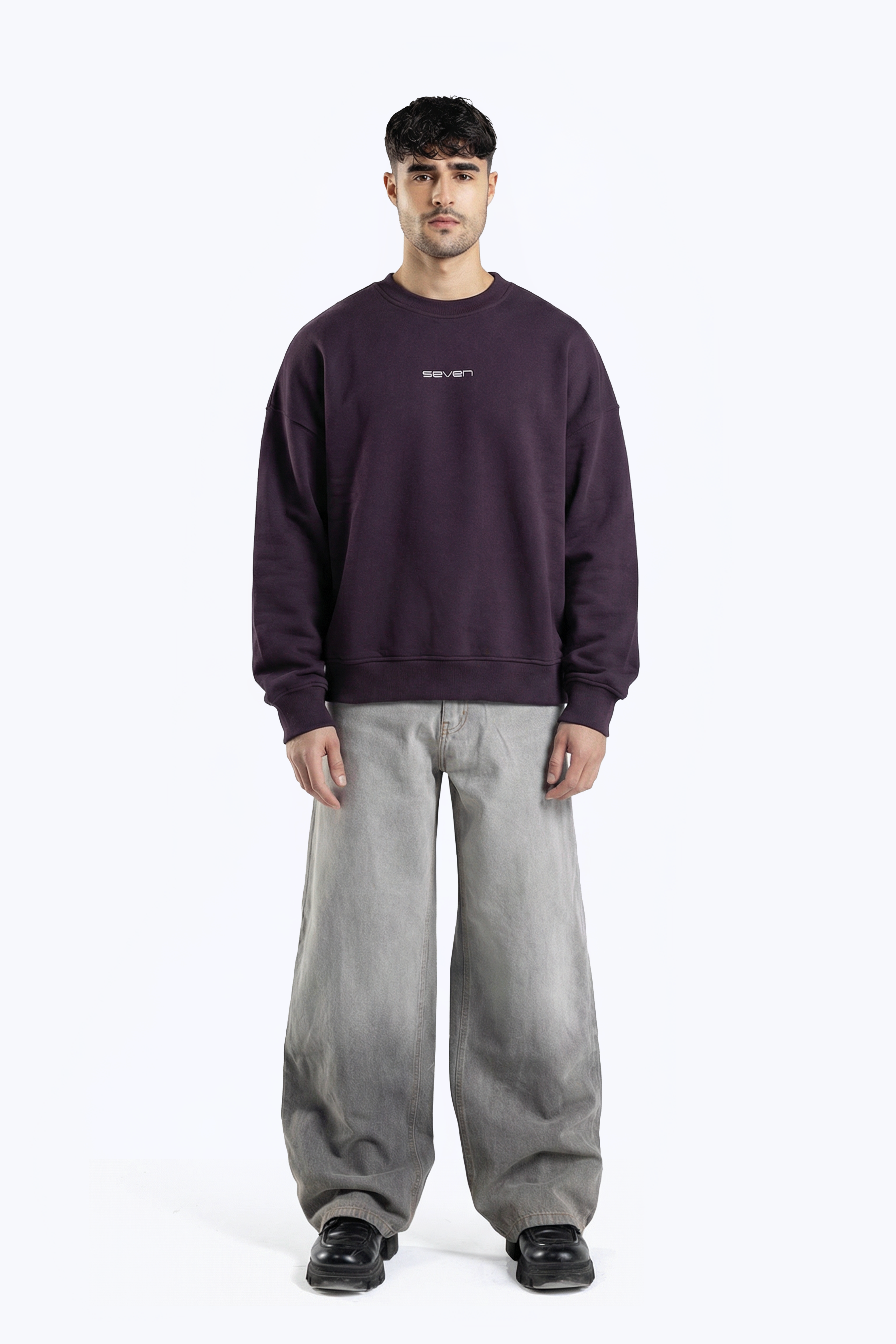 printed crew neck sweatshirt