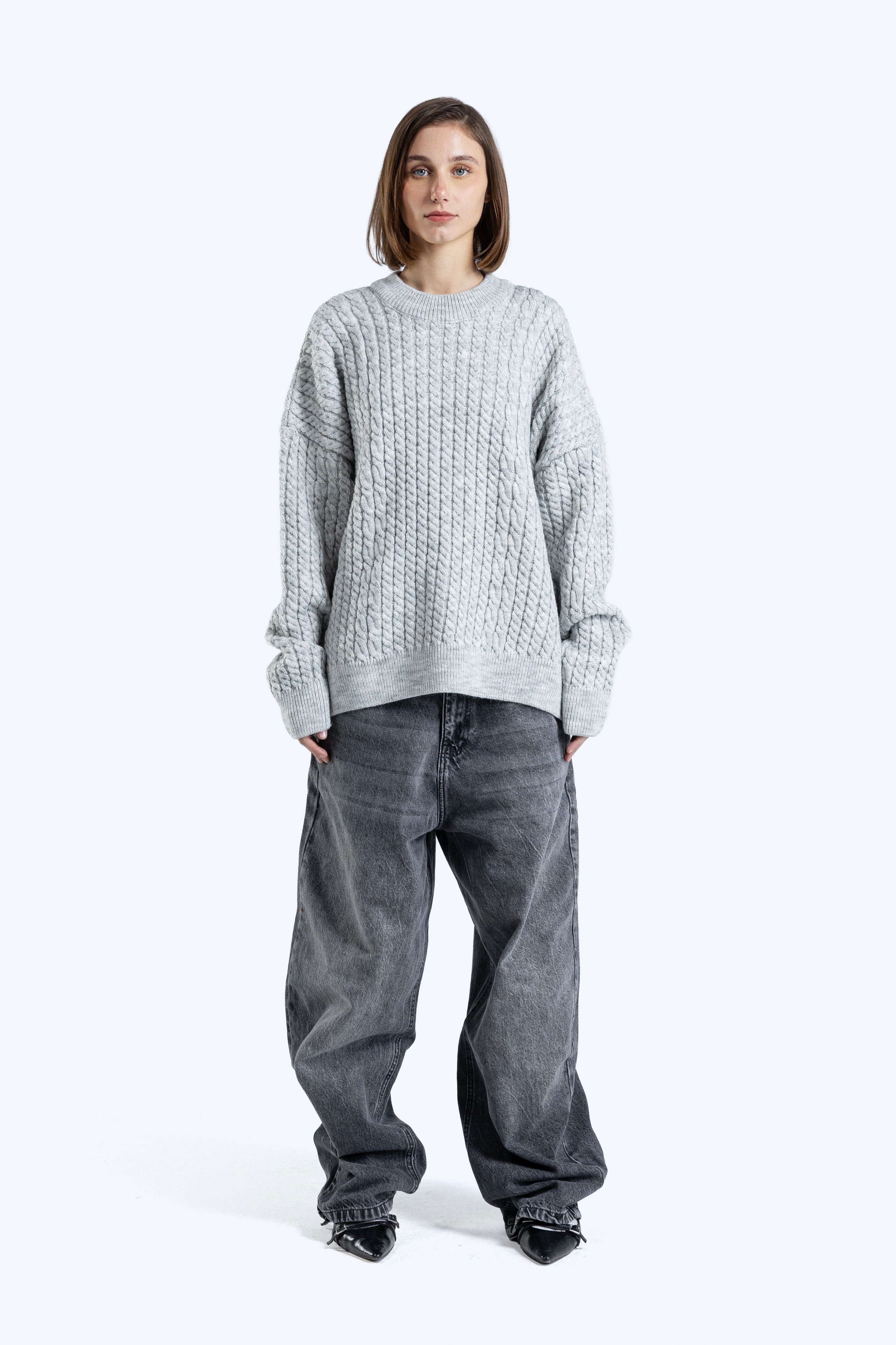 textured boxy fit knitwear