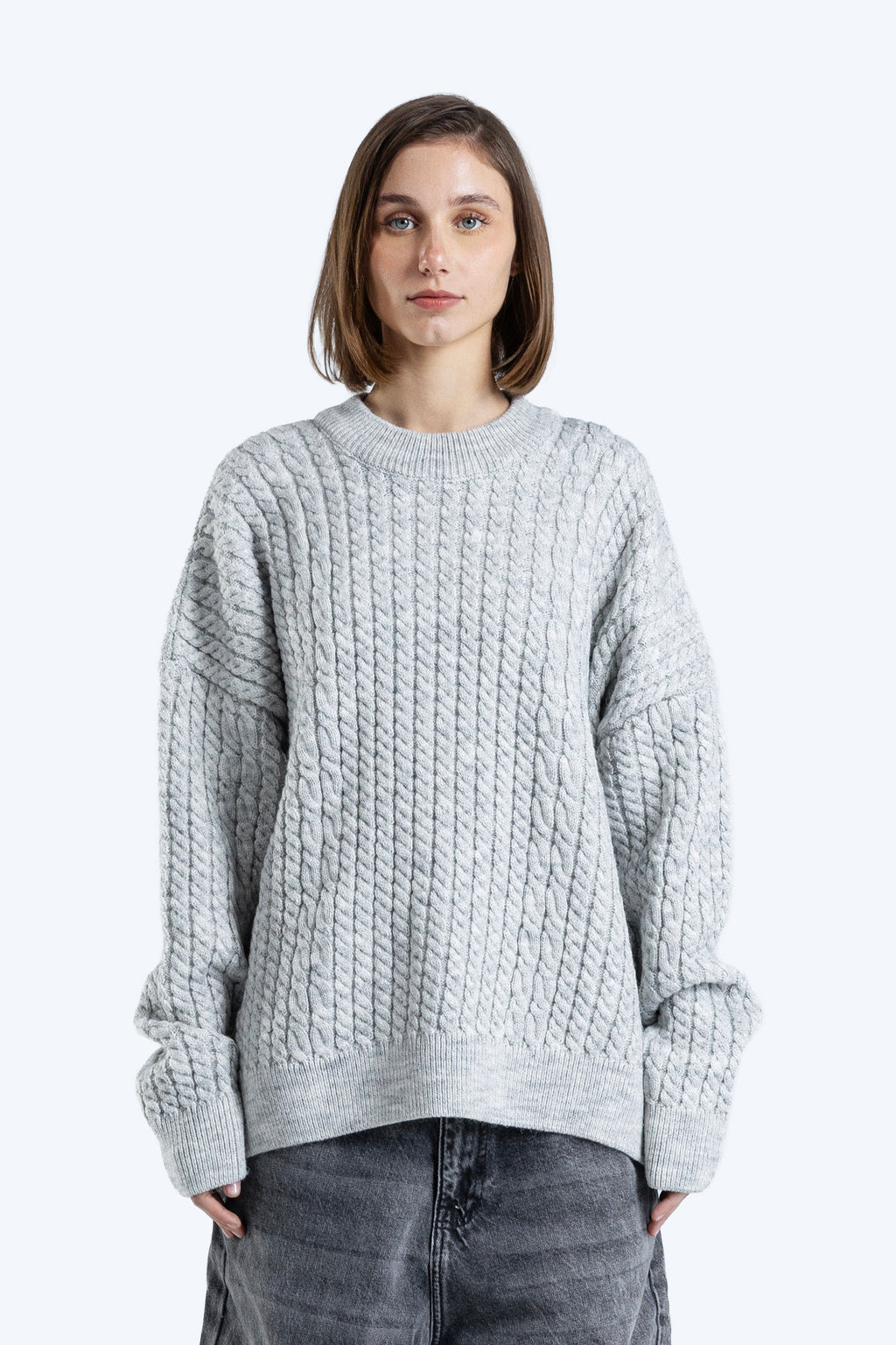 textured boxy fit knitwear