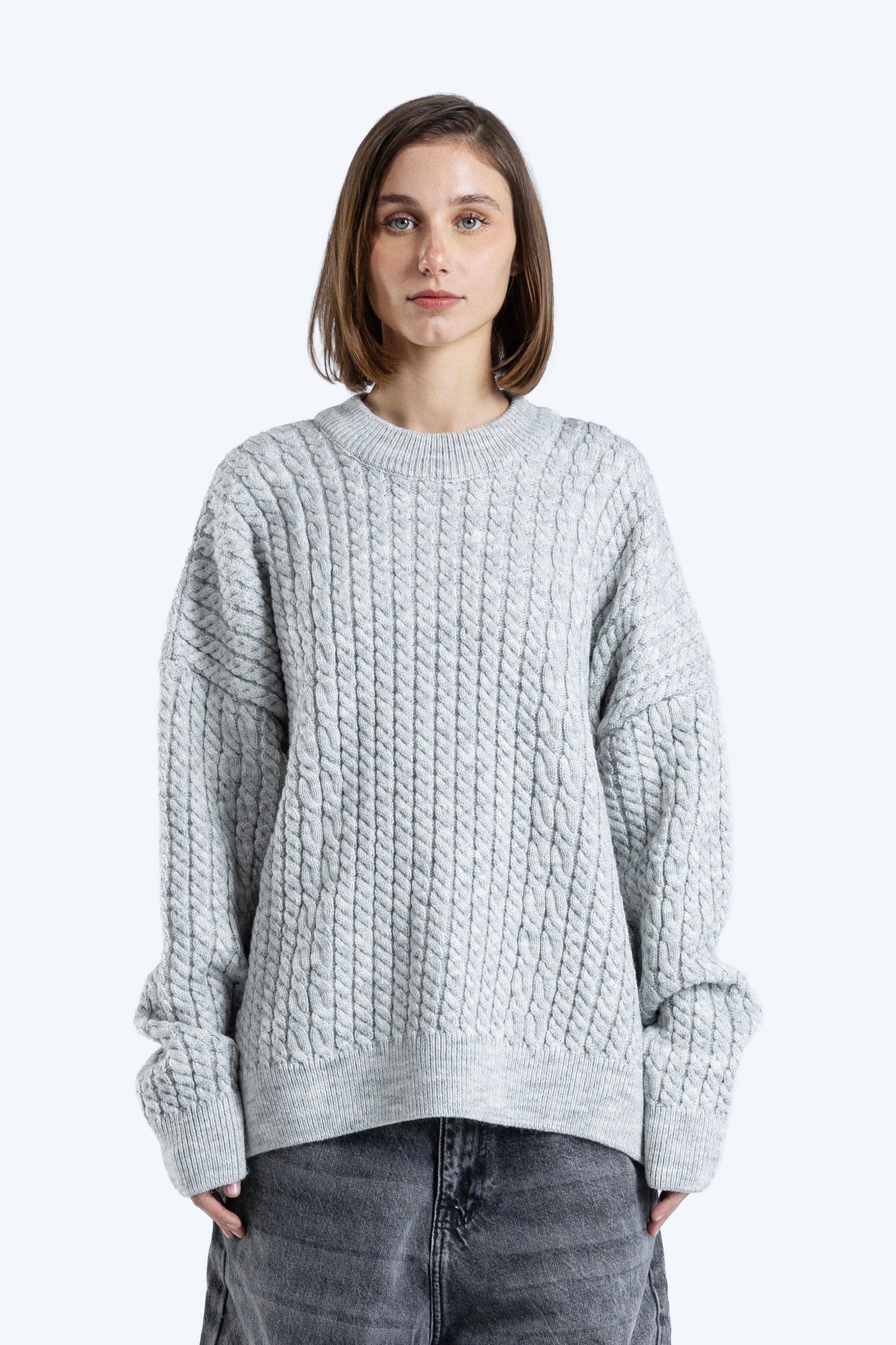 textured boxy fit knitwear