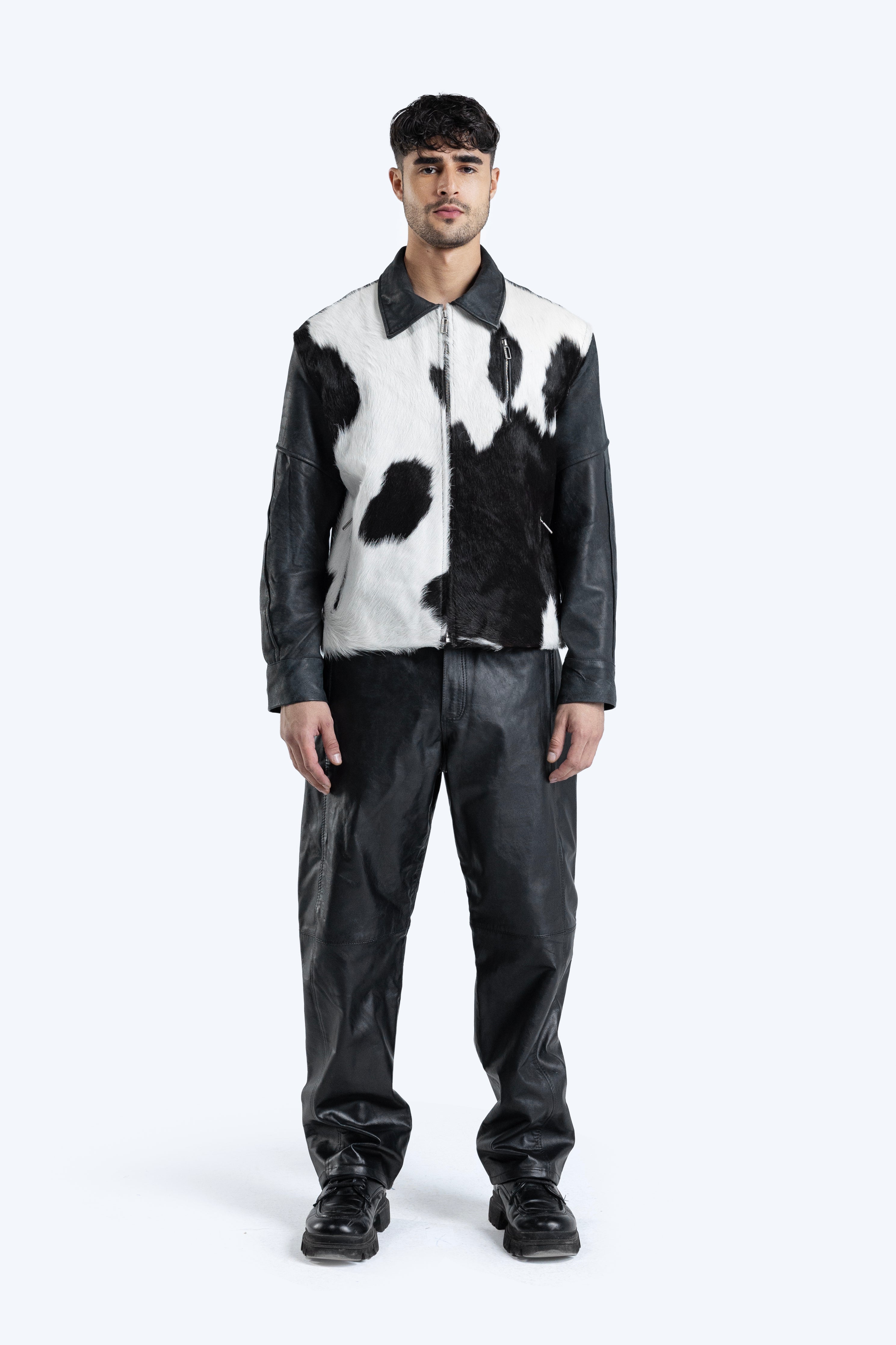 natural cow hide jacket