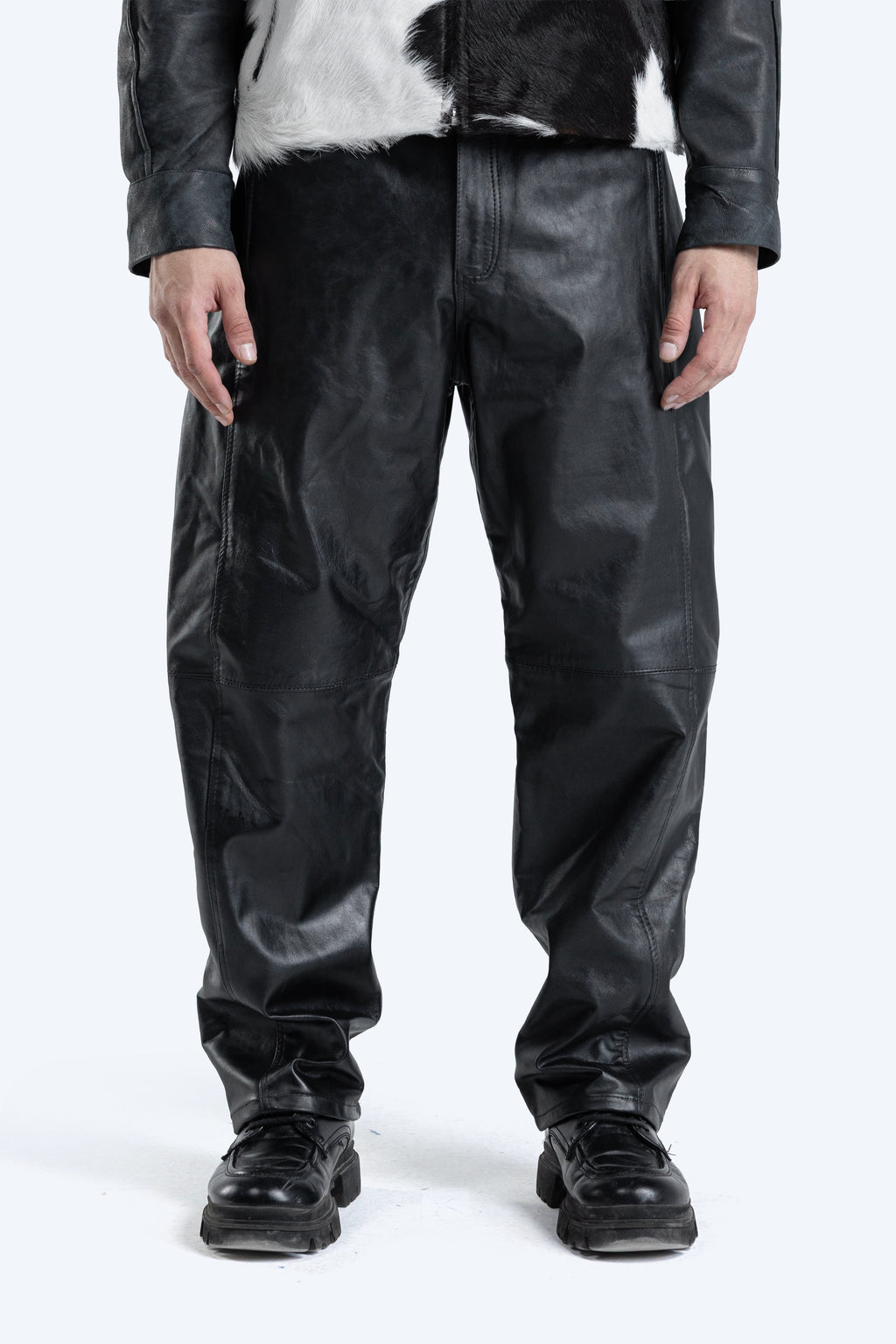 faux leather trousers