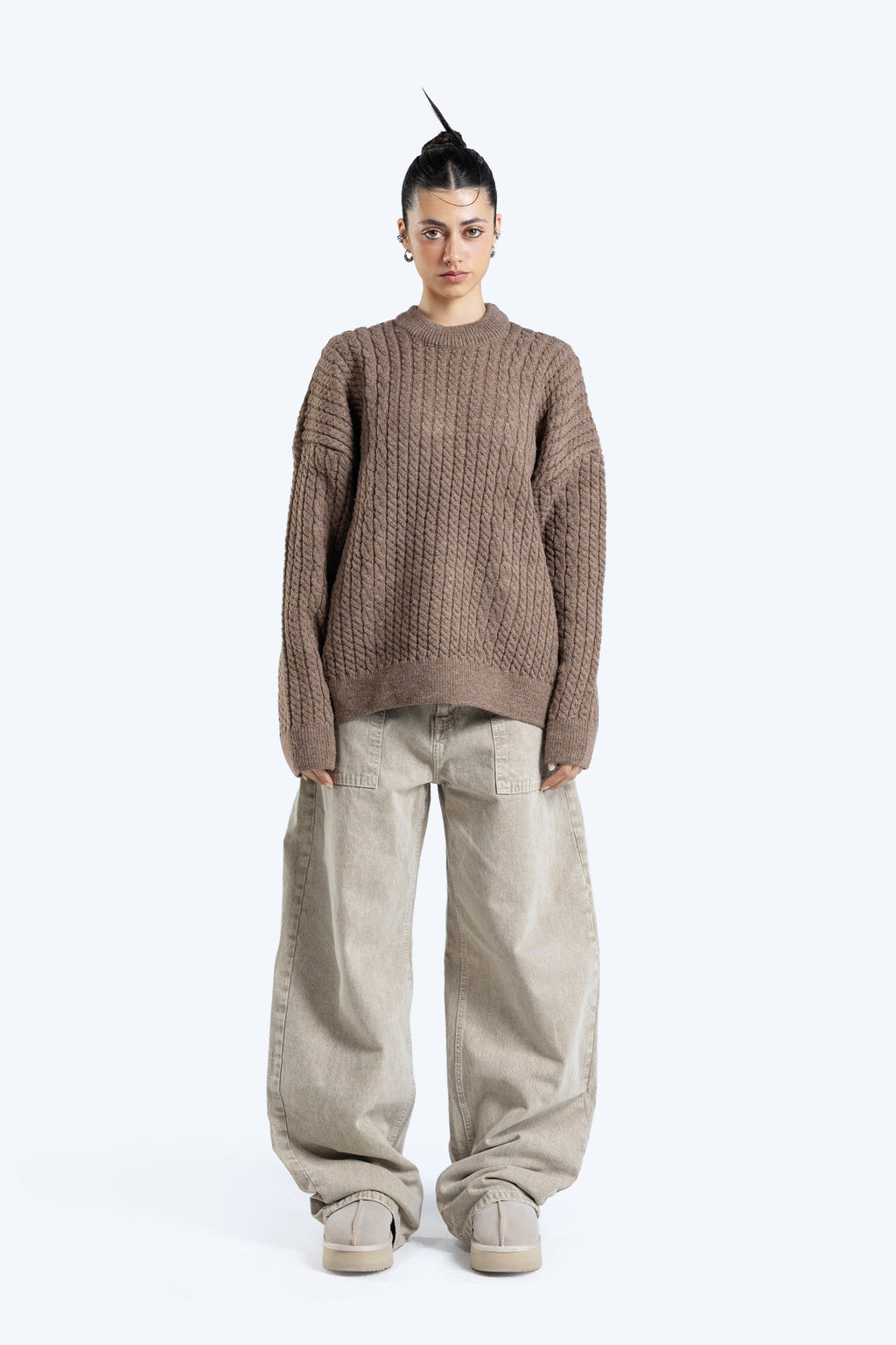 textured boxy fit knitwear