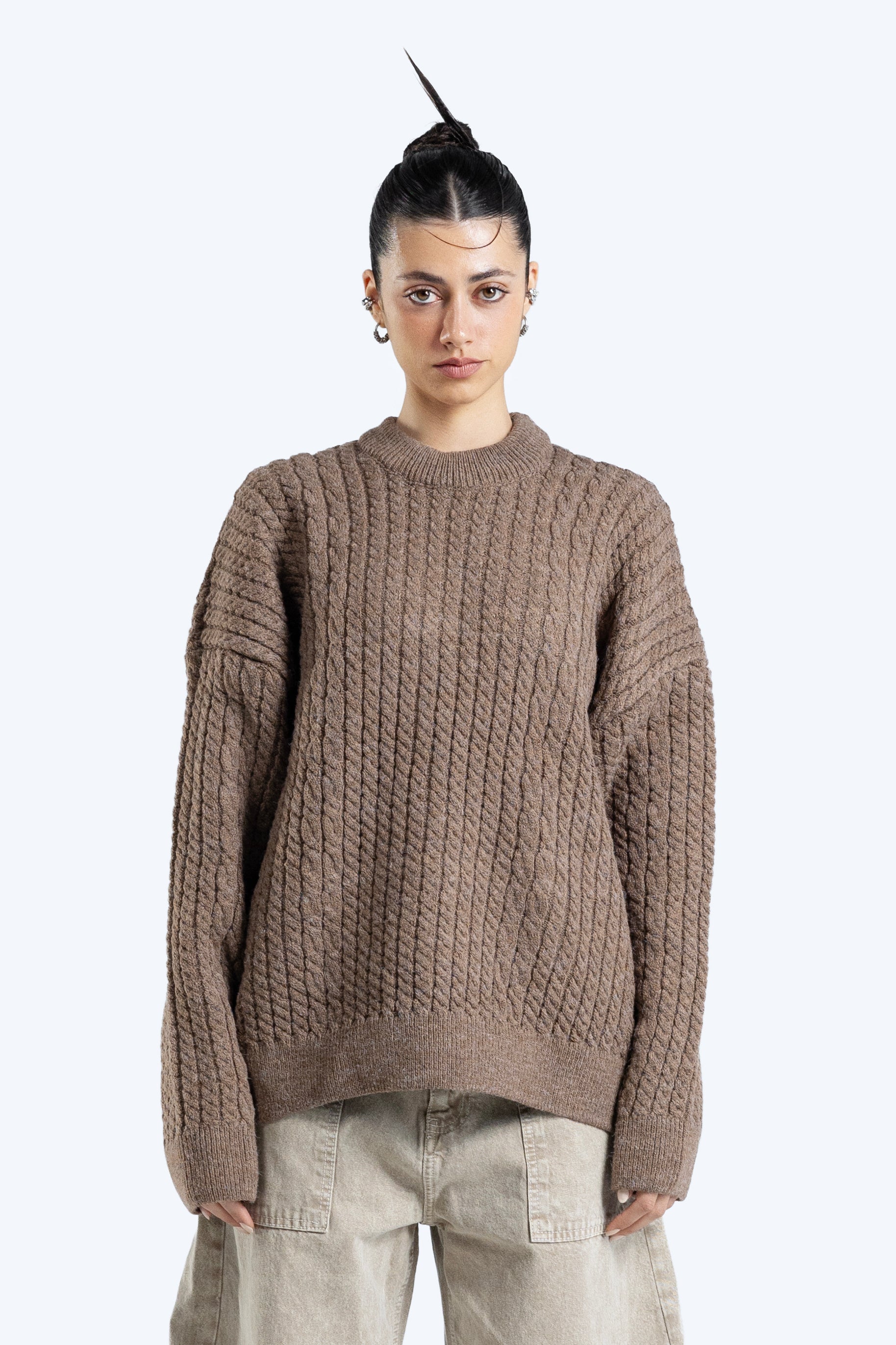 textured boxy fit knitwear