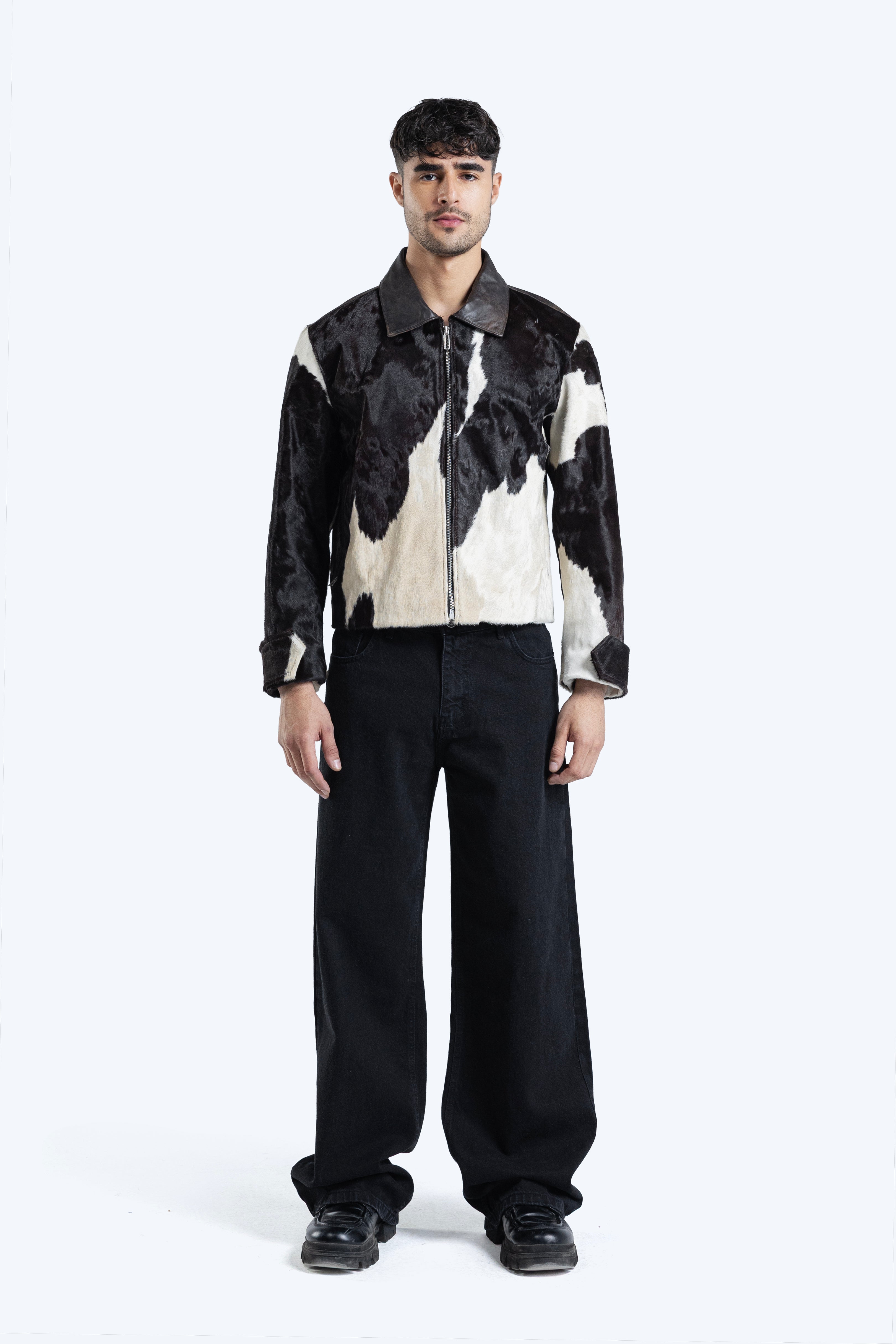 natural cow hide jacket