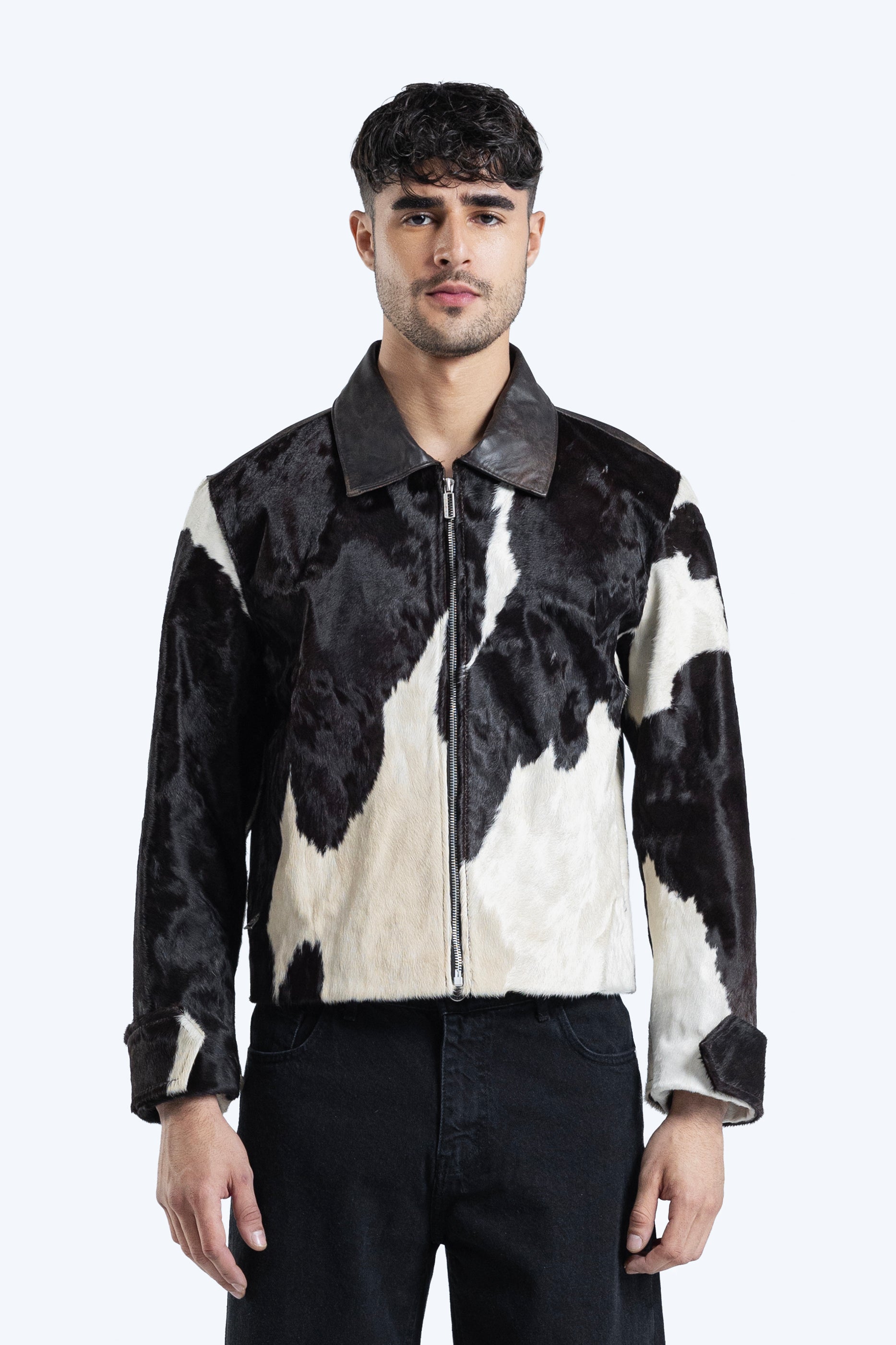 natural cow hide jacket