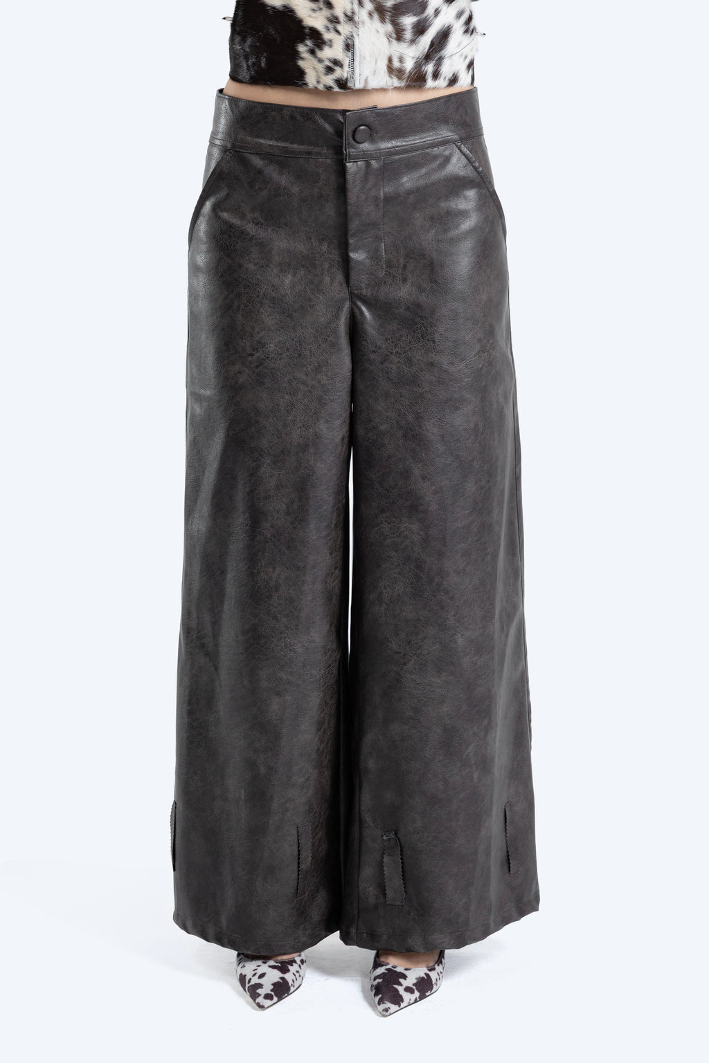 faux leather trousers
