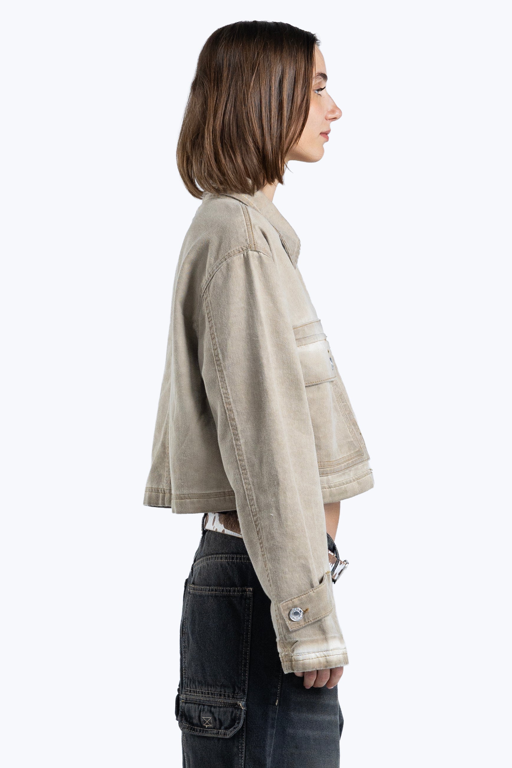 cropped fit denim jacket