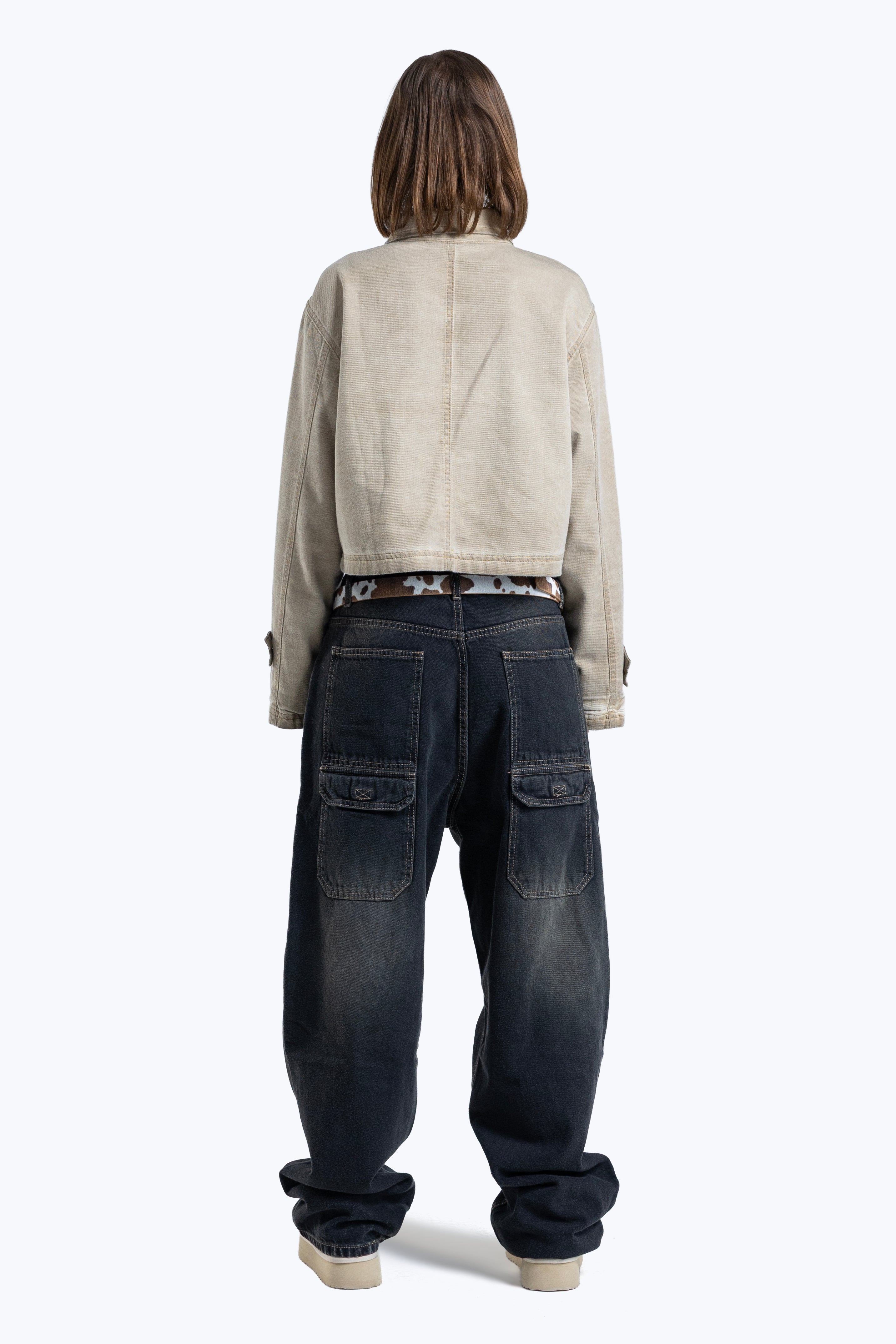 cropped fit denim jacket