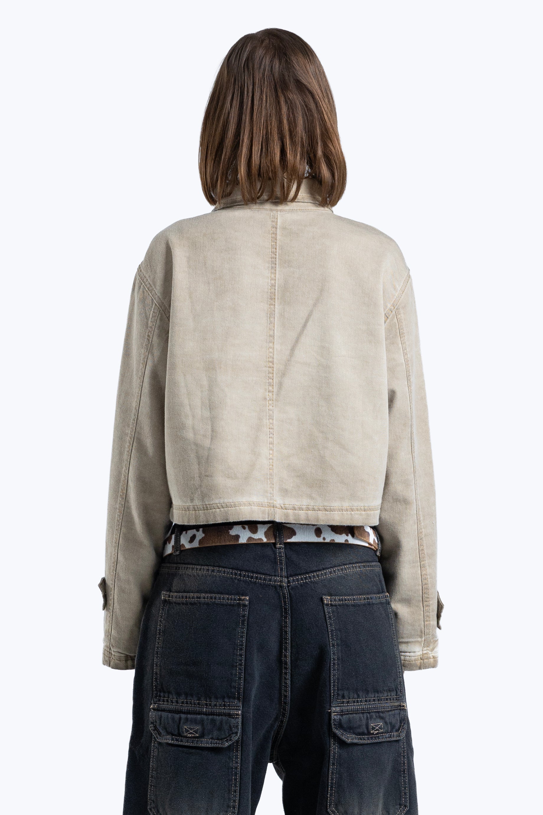 cropped fit denim jacket