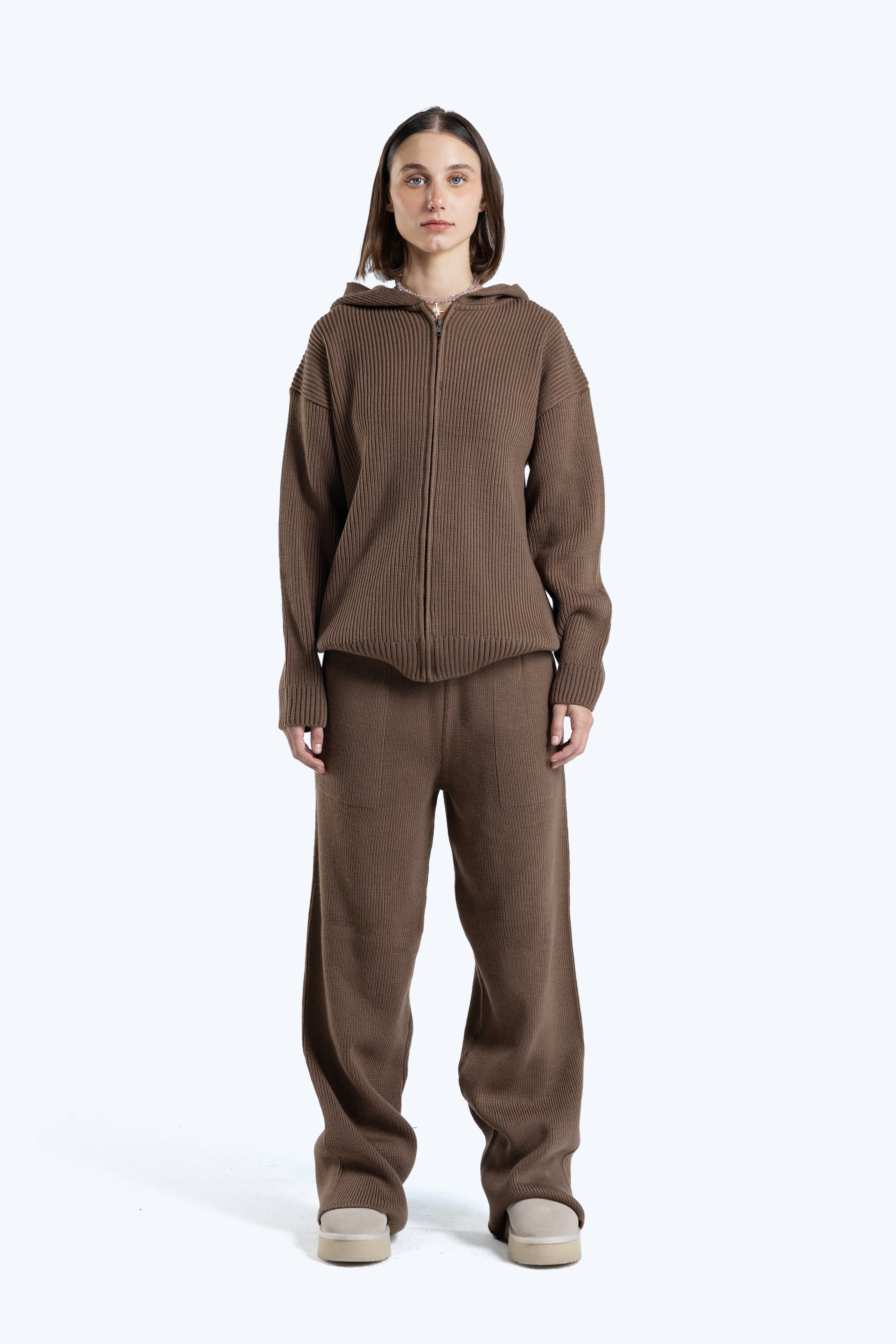 cotton - knit hoodie