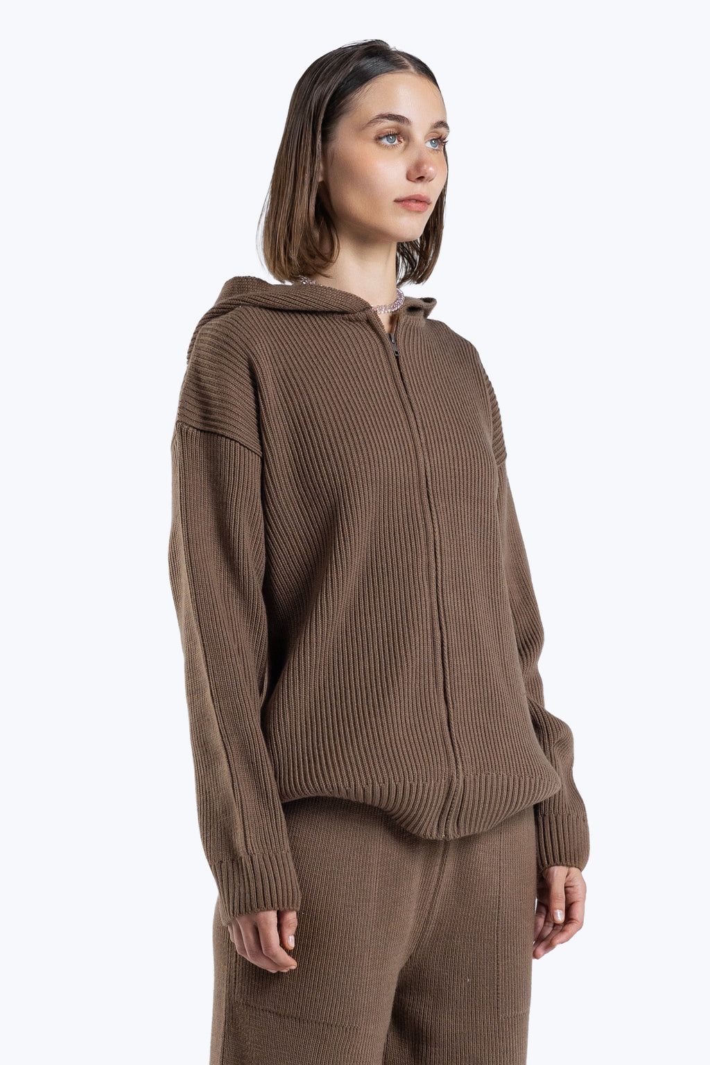 cotton - knit hoodie