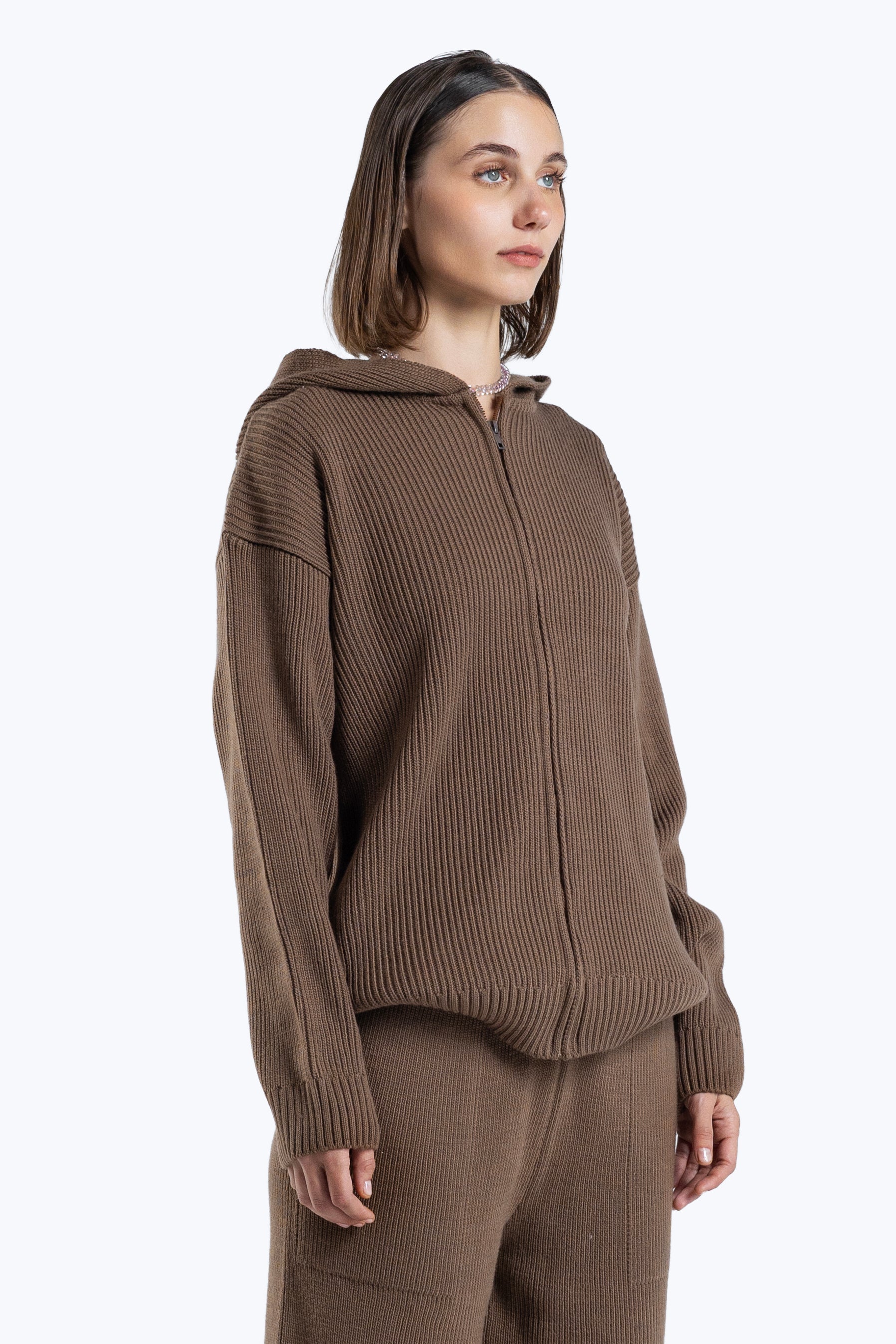 cotton - knit hoodie