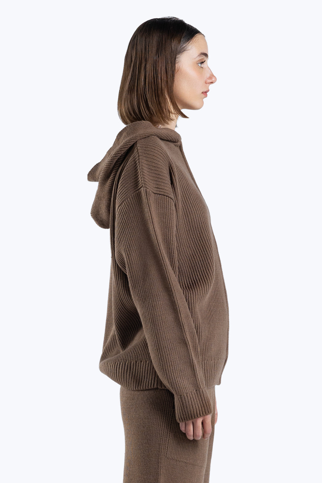 cotton - knit hoodie