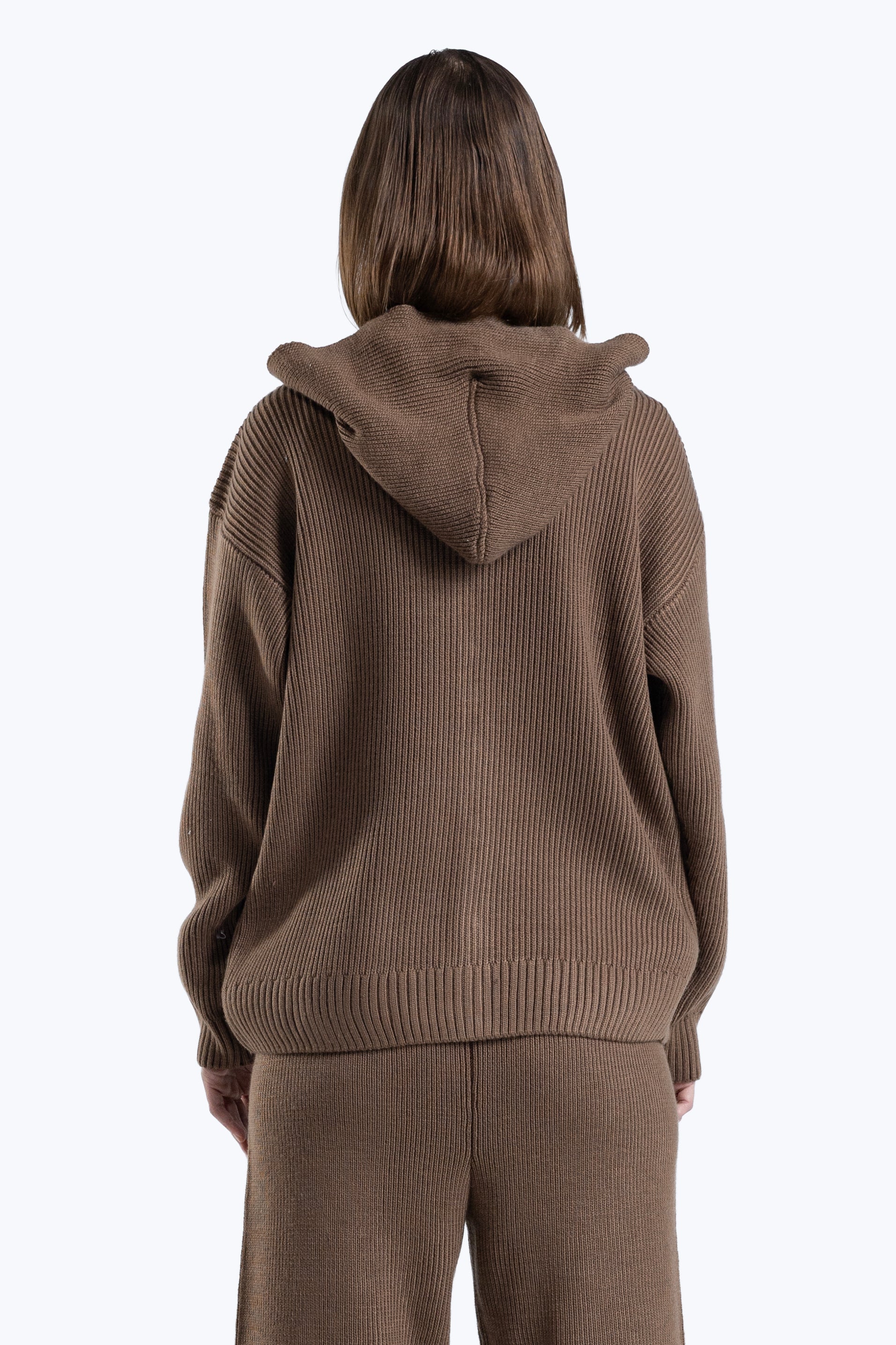 cotton - knit hoodie