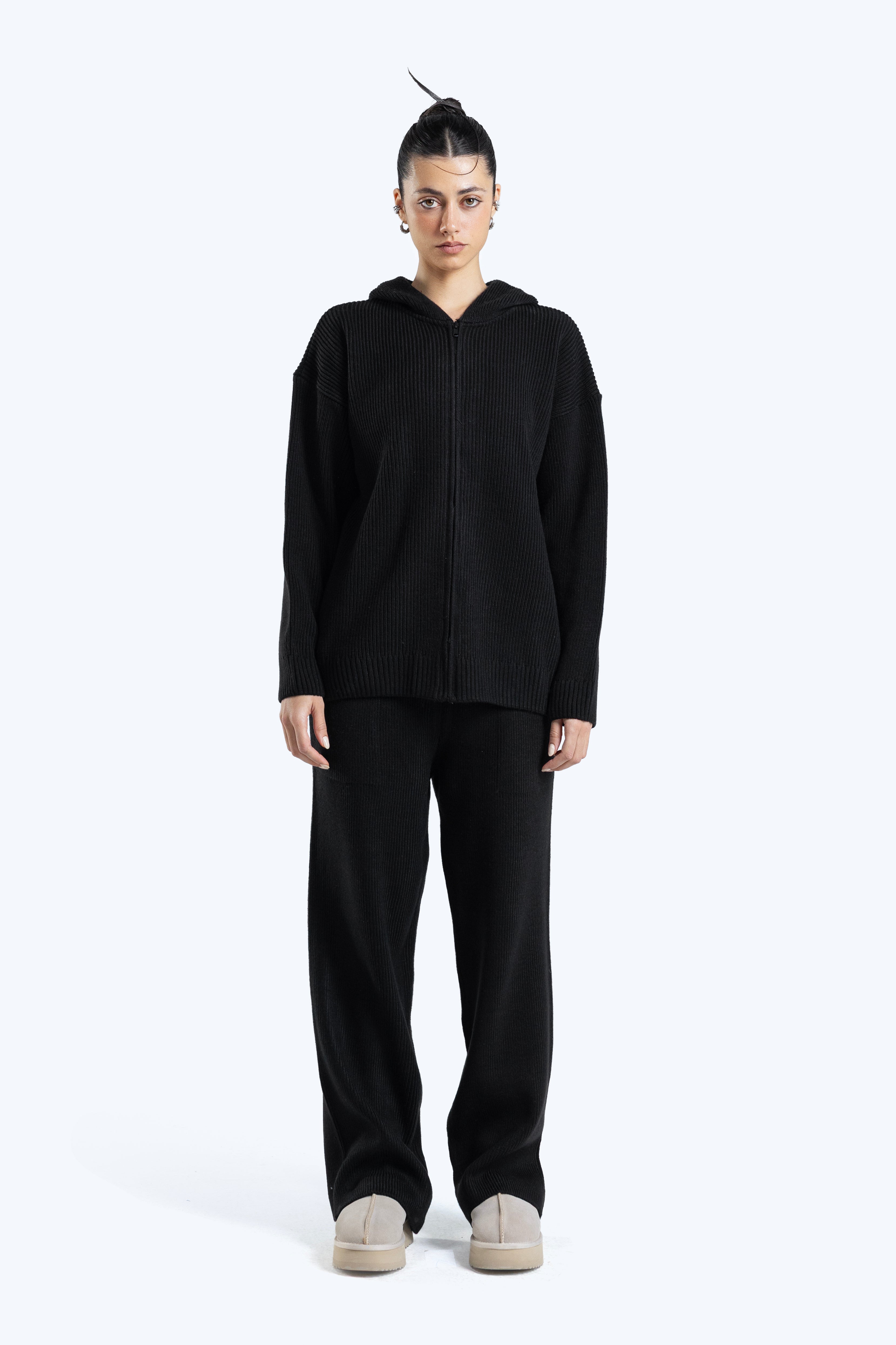 cotton - knit hoodie