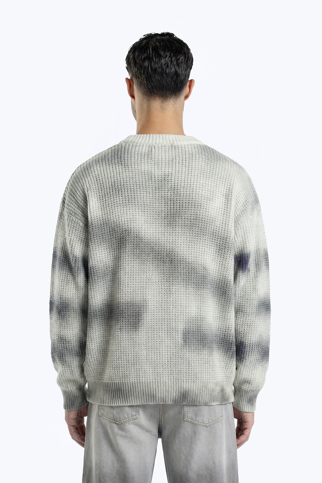 washed abstract print knitwear