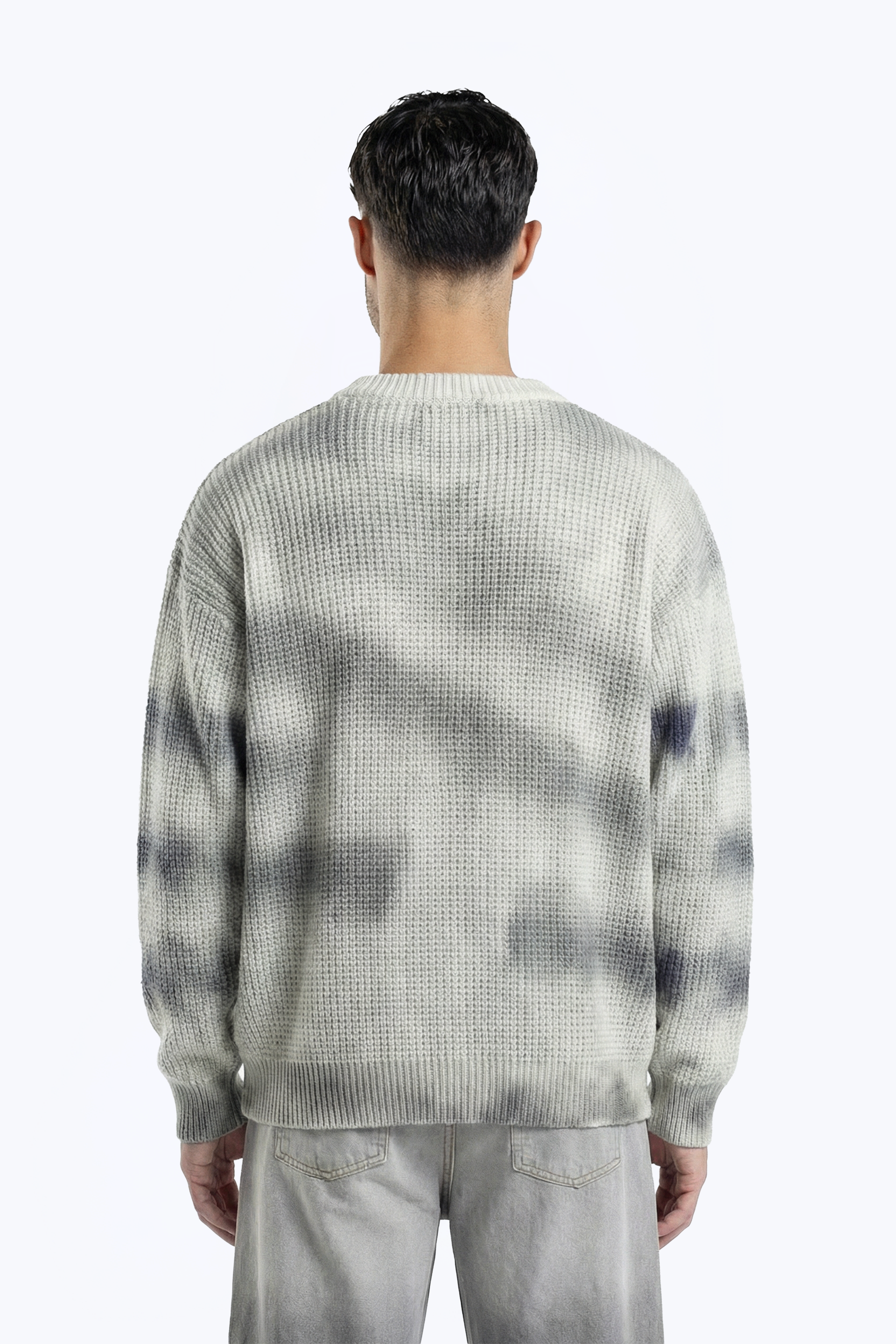 washed abstract print knitwear