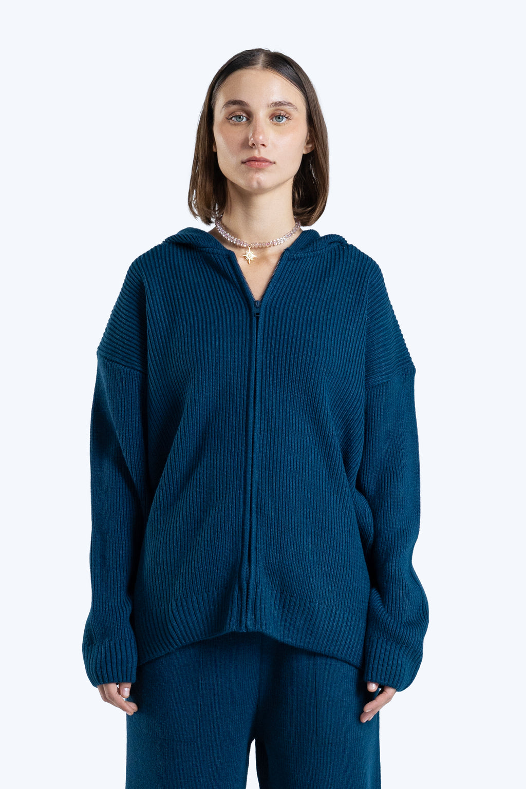 cotton - knit hoodie