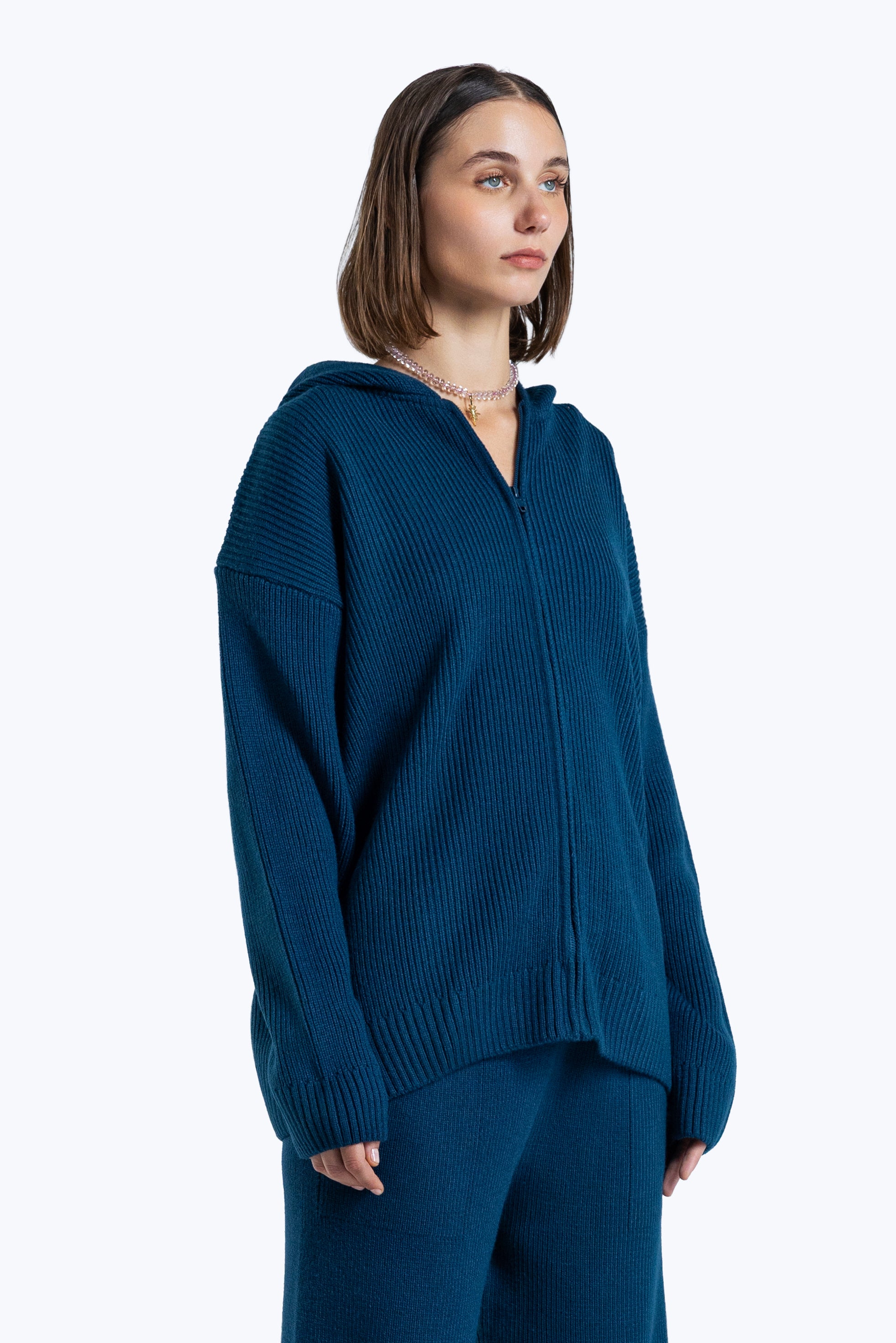 cotton - knit hoodie