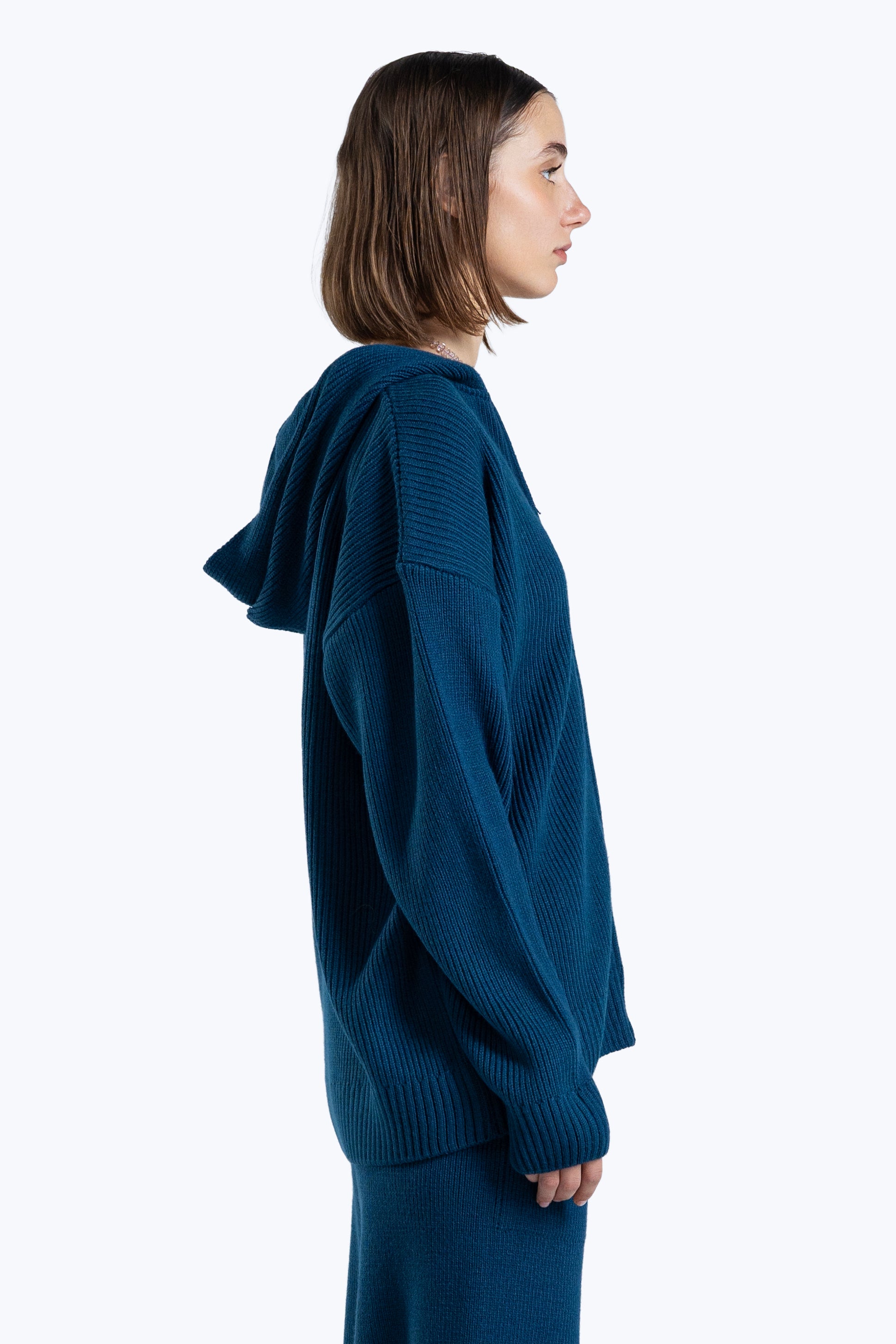 cotton - knit hoodie