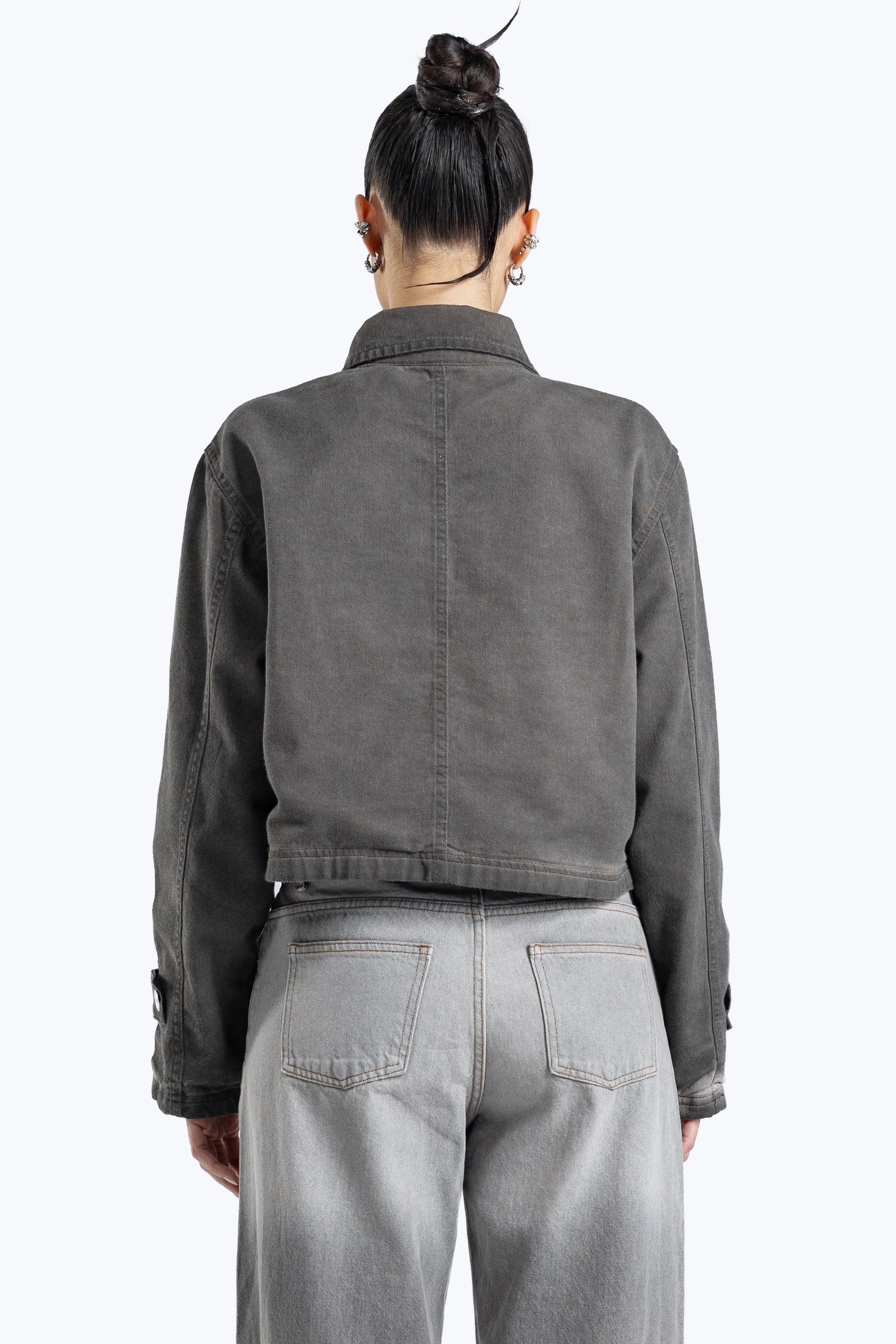 cropped fit denim jacket