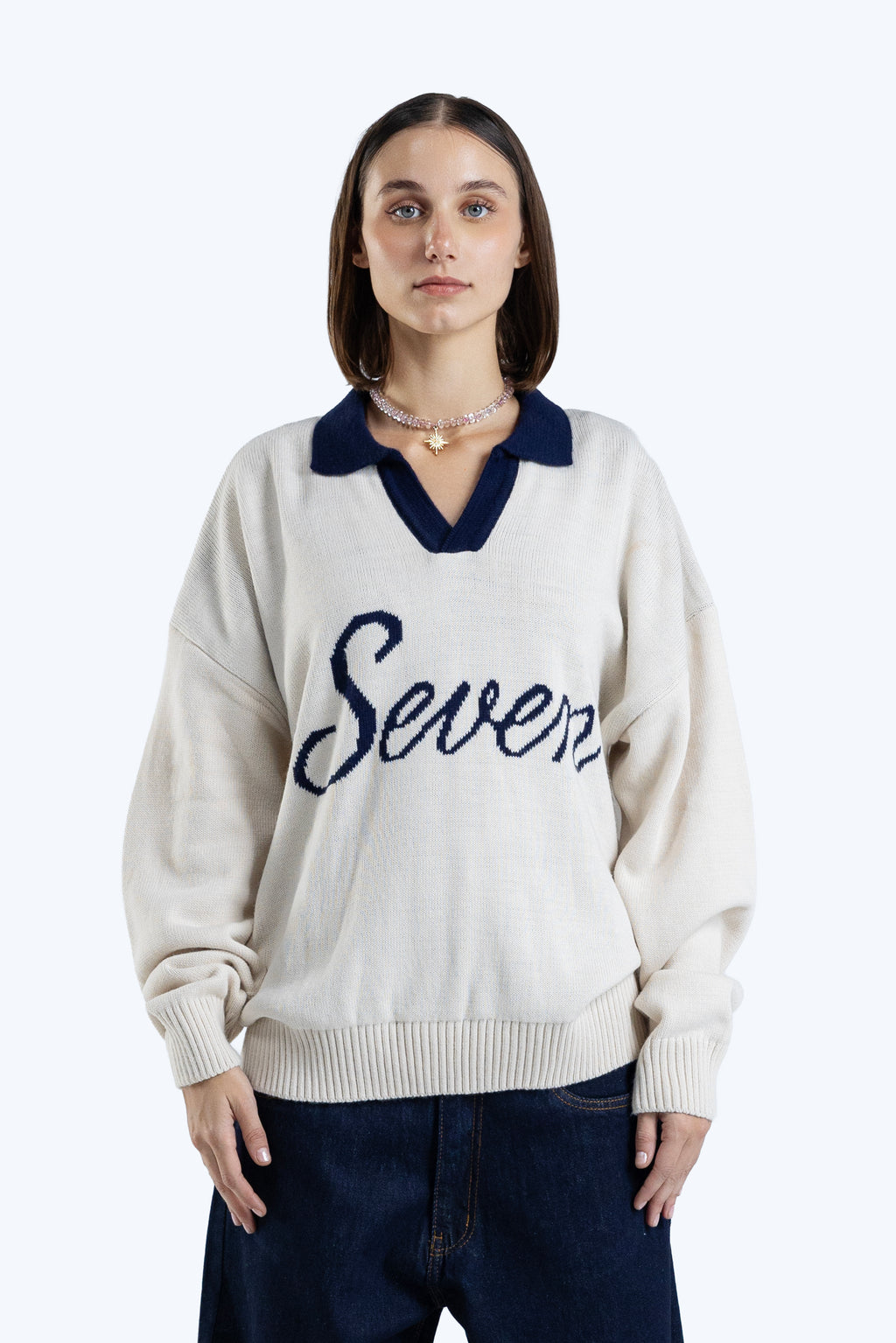 Relaxed fit knit polo