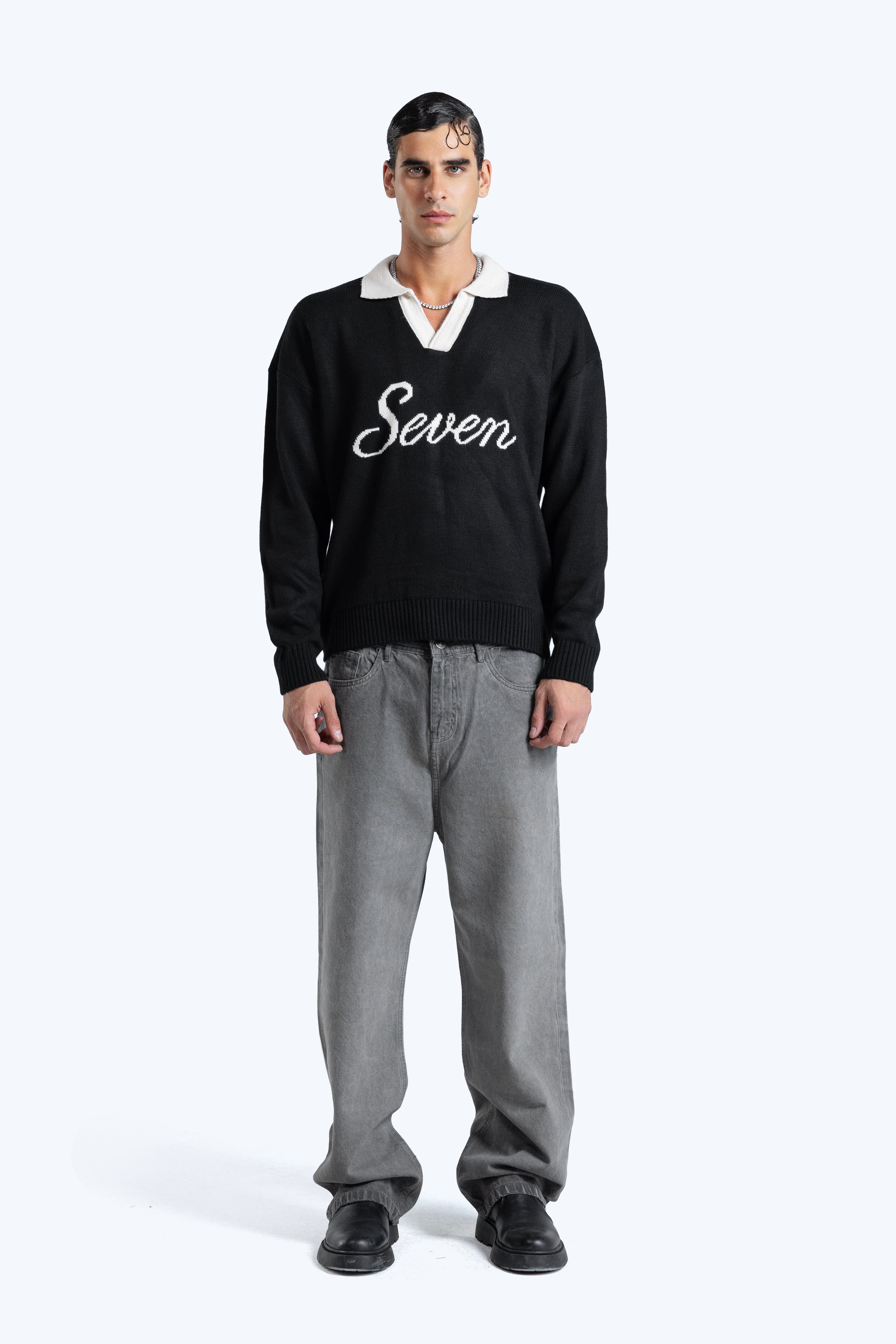 Relaxed fit knit polo