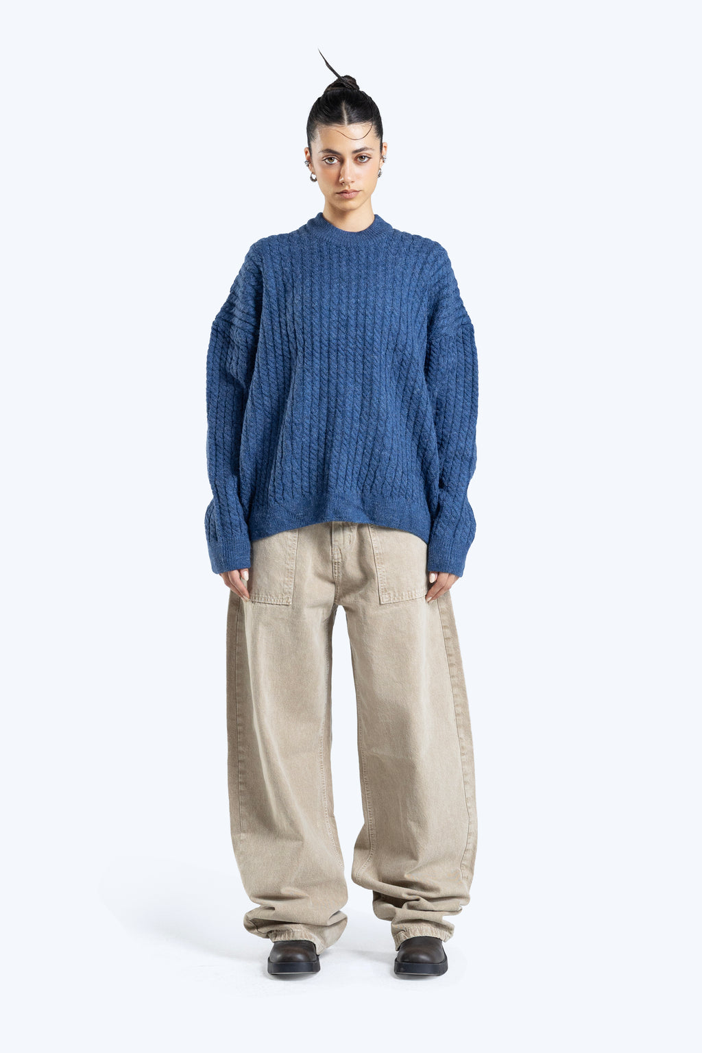 textured boxy fit knitwear
