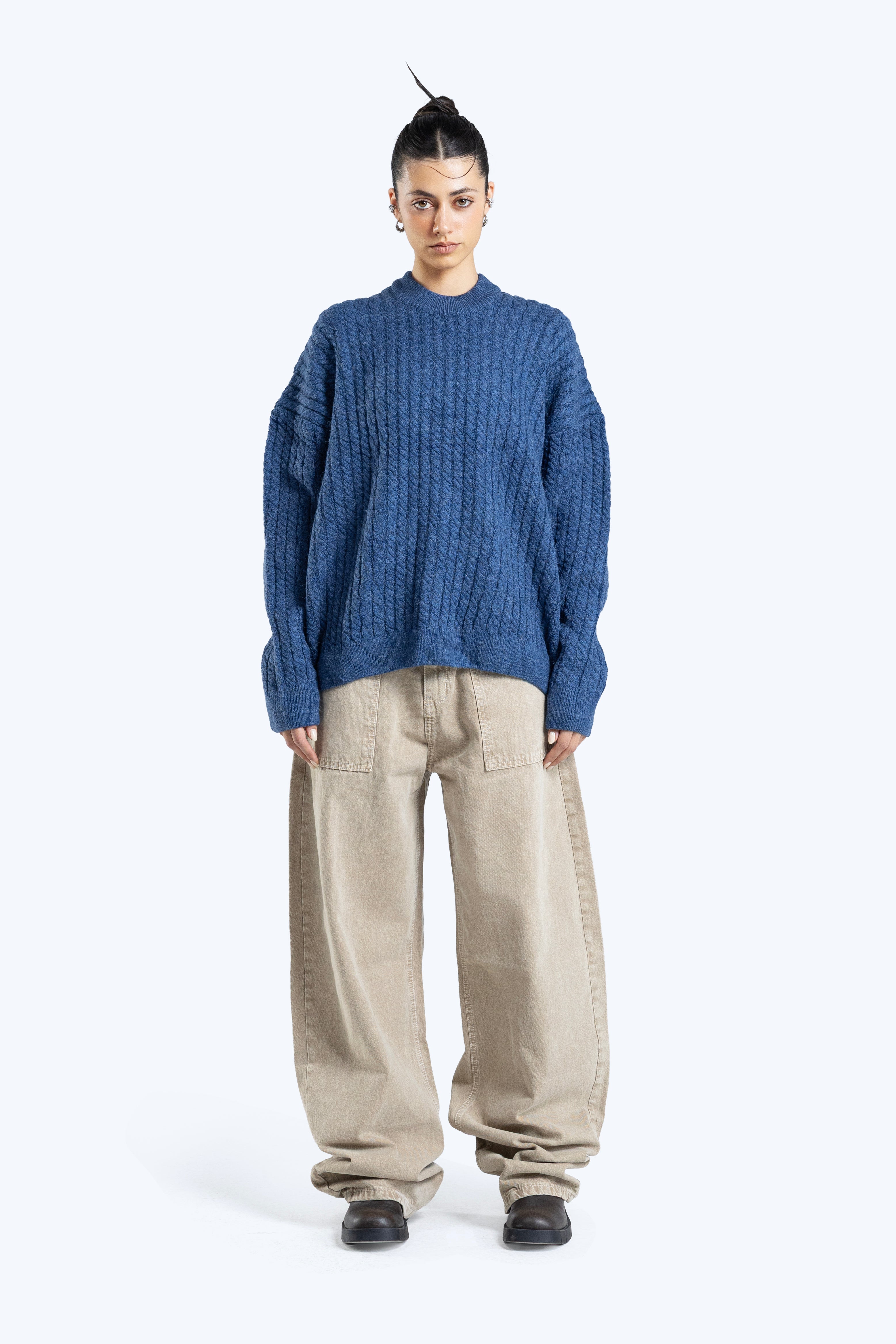 textured boxy fit knitwear