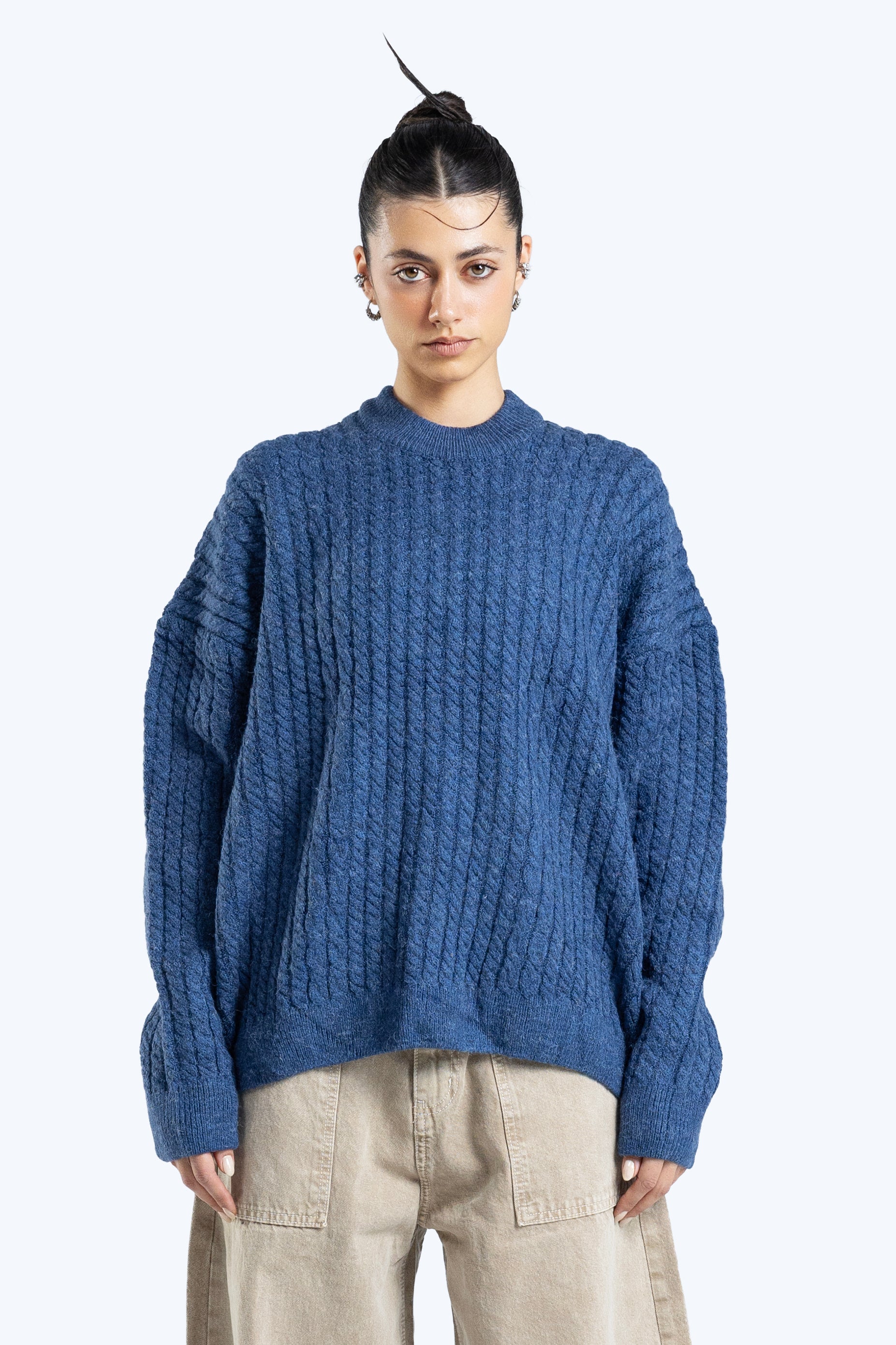 textured boxy fit knitwear