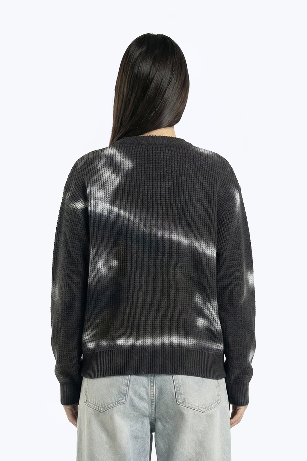 washed abstract print knitwear