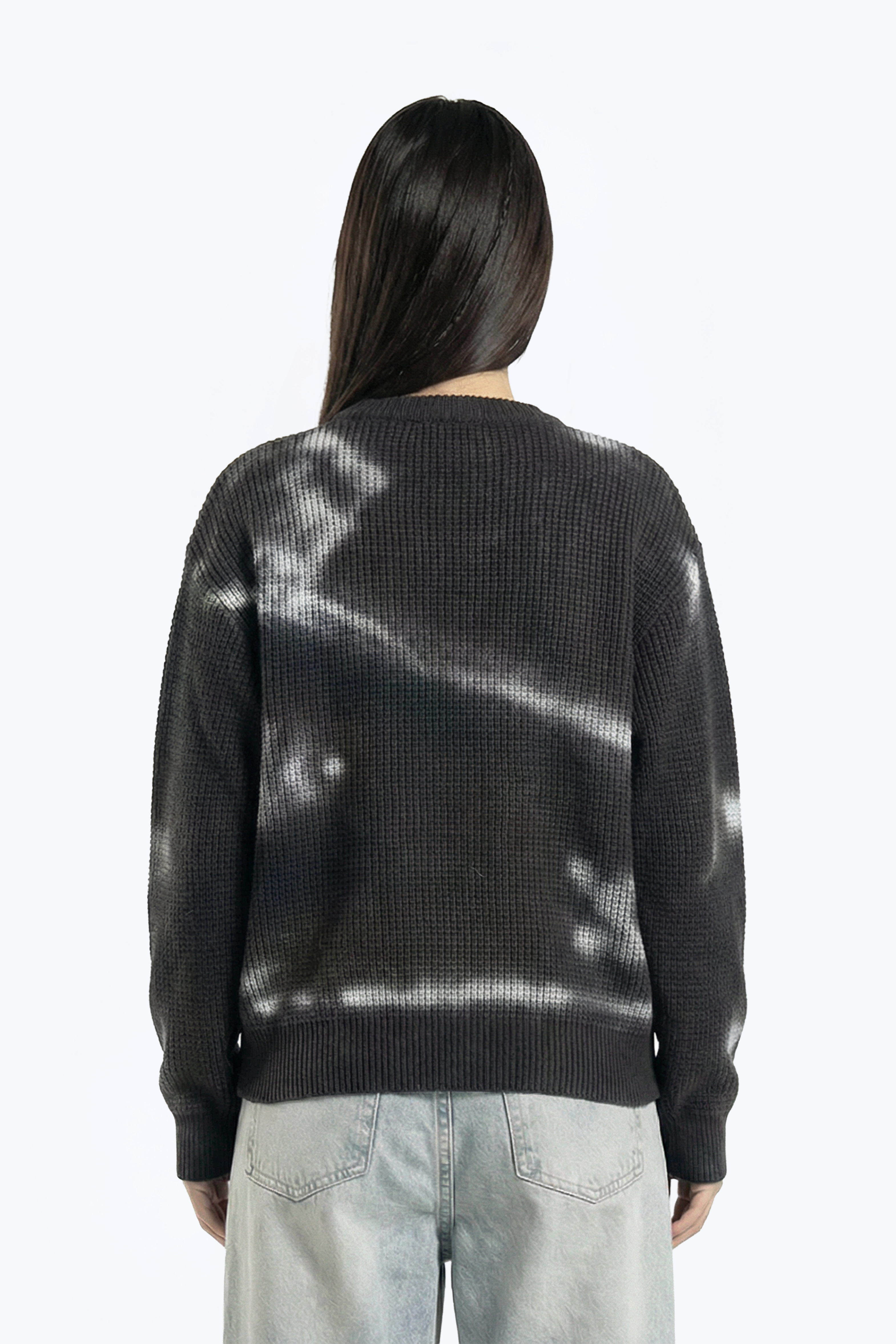 washed abstract print knitwear