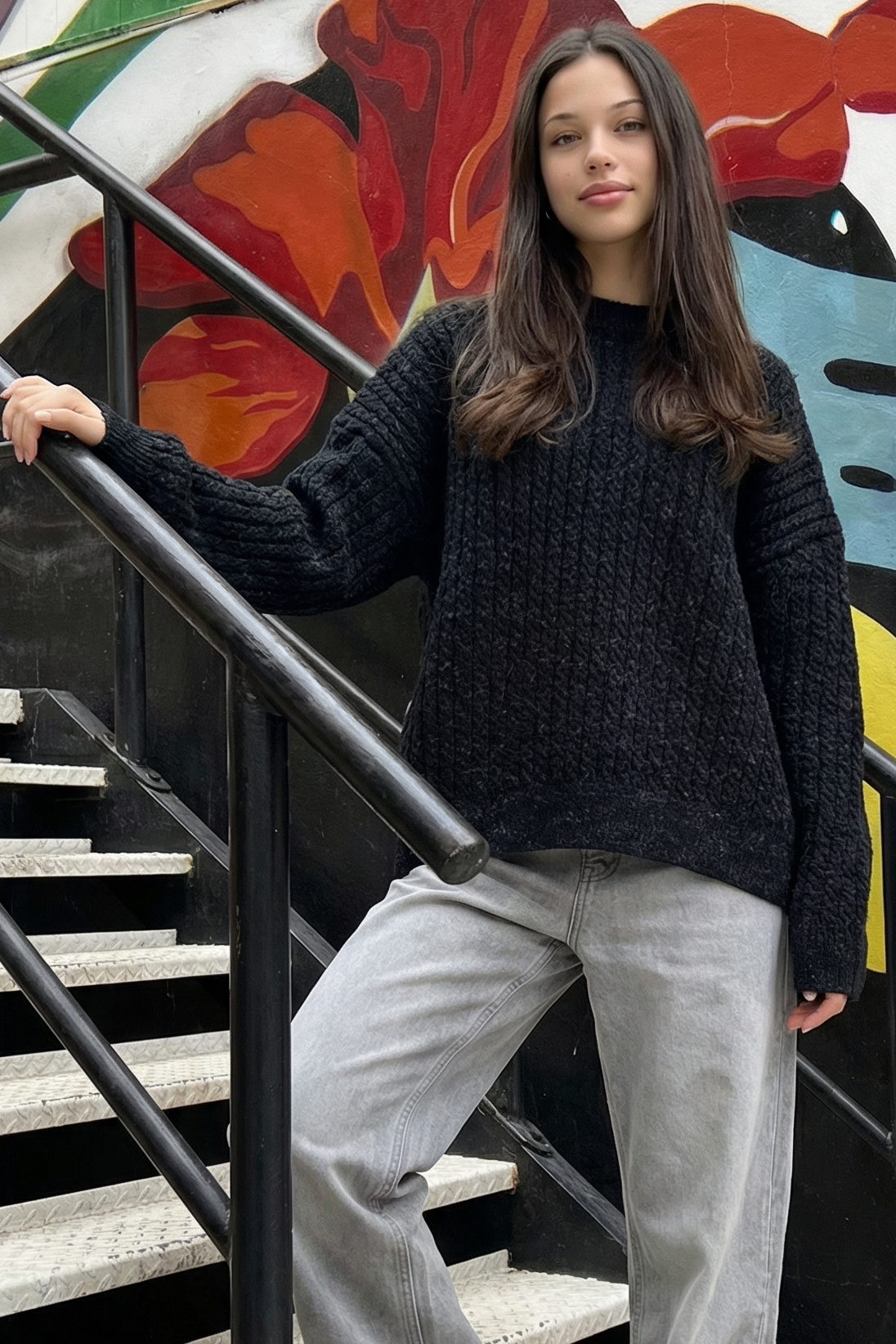 Textured boxy fit knitwear