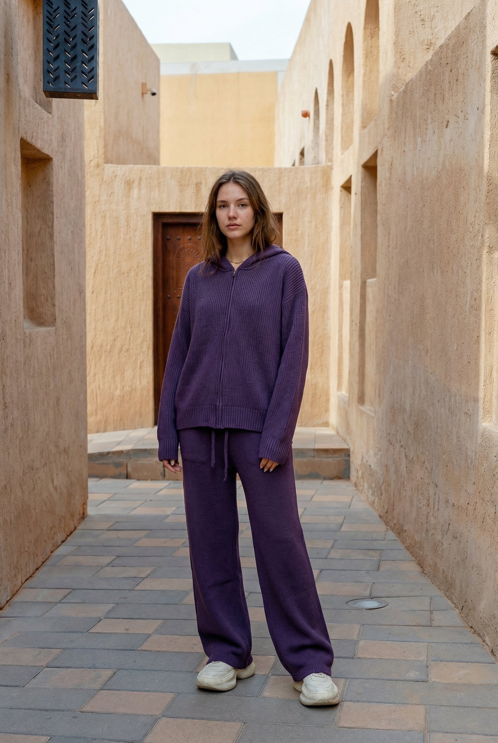 cotton - knit hoodie