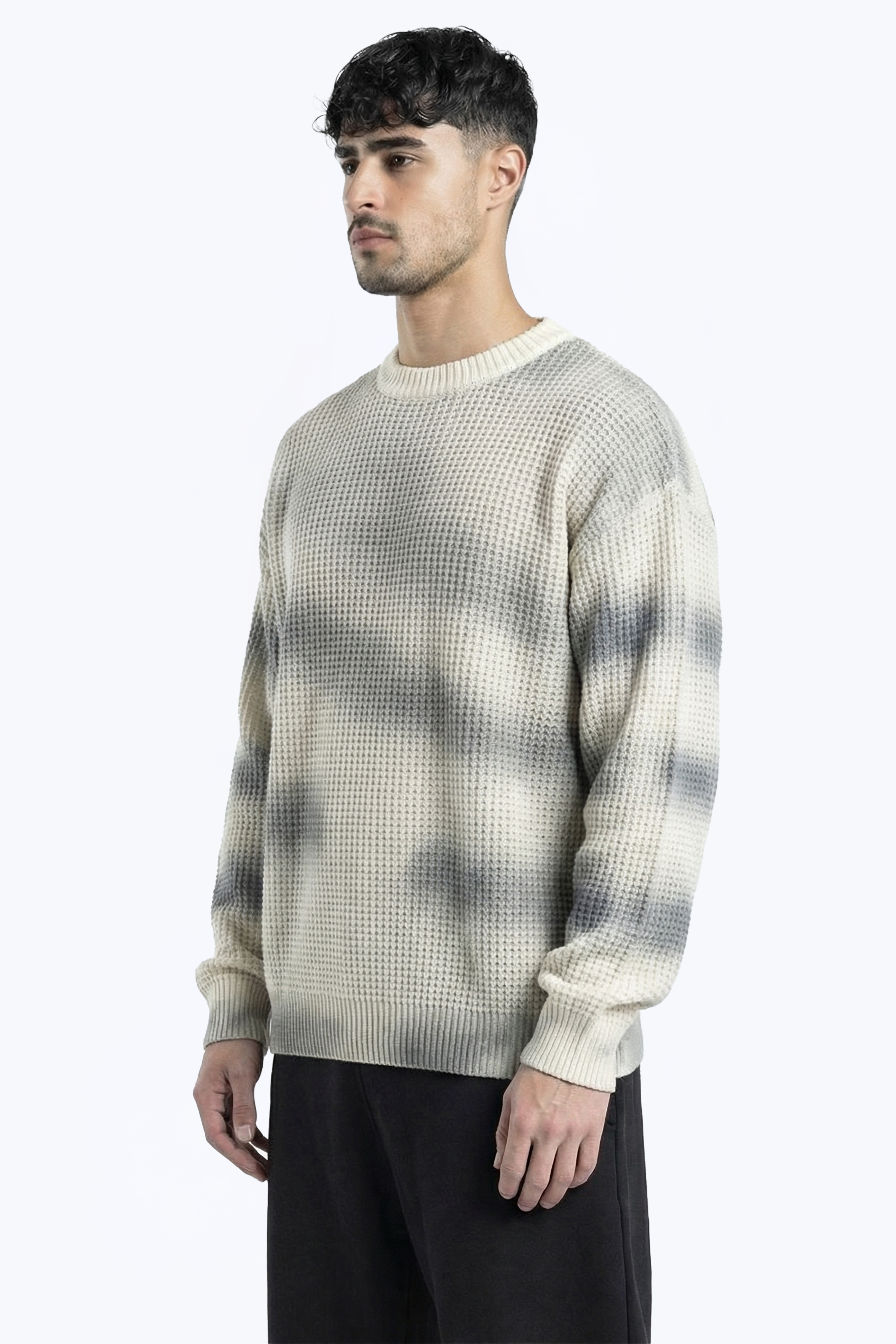 washed abstract print knitwear