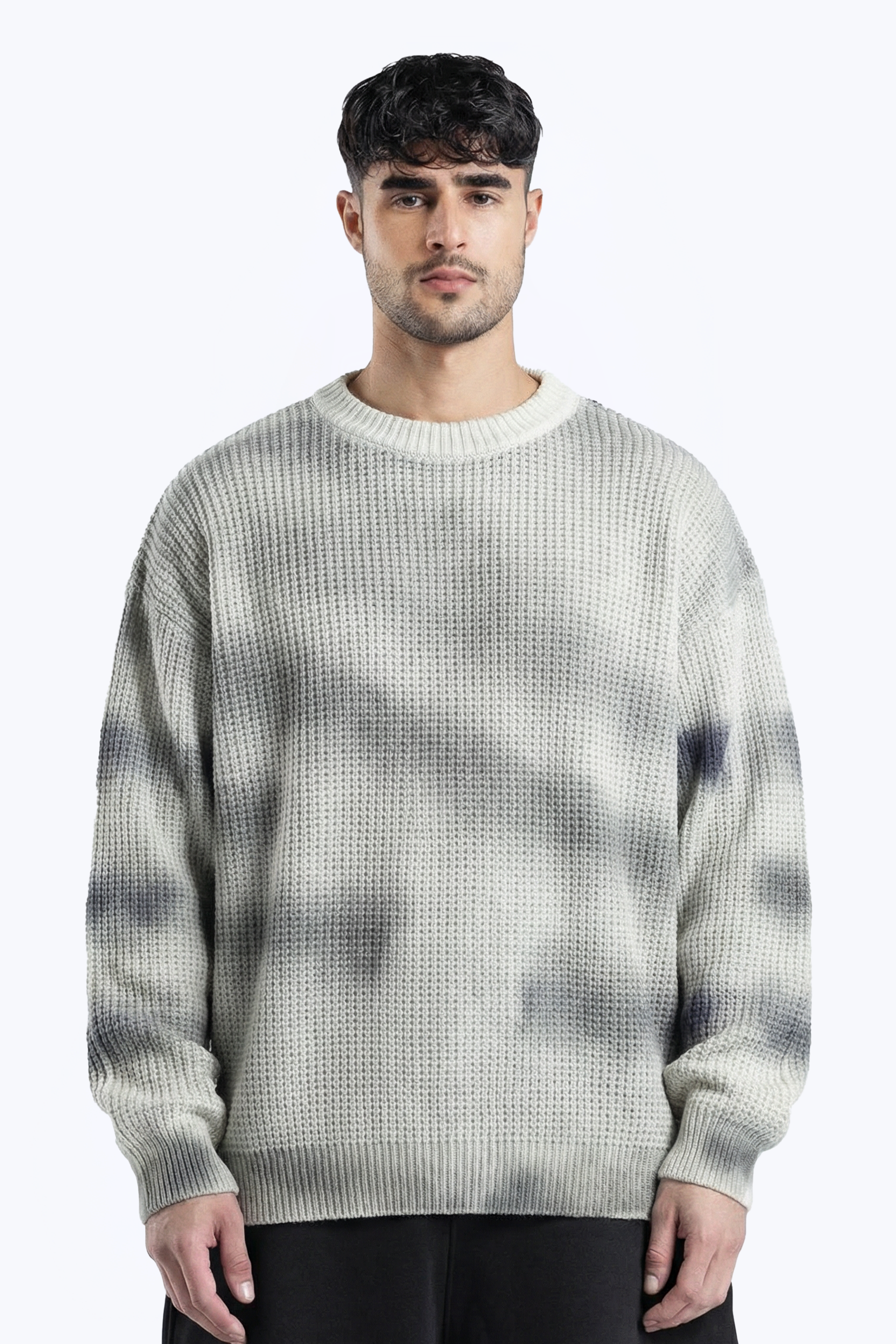 washed abstract print knitwear