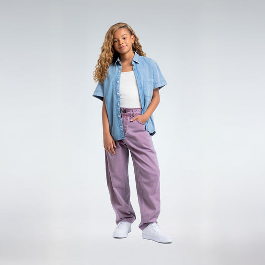 wide leg washed effect jeans