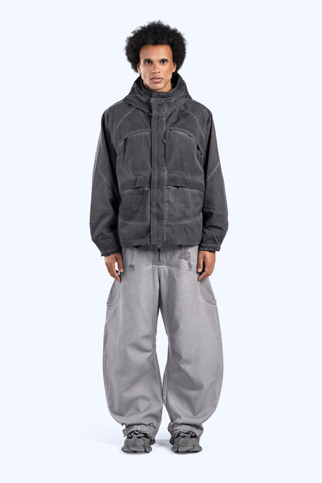 Washed Gray Technical Utility Jacket