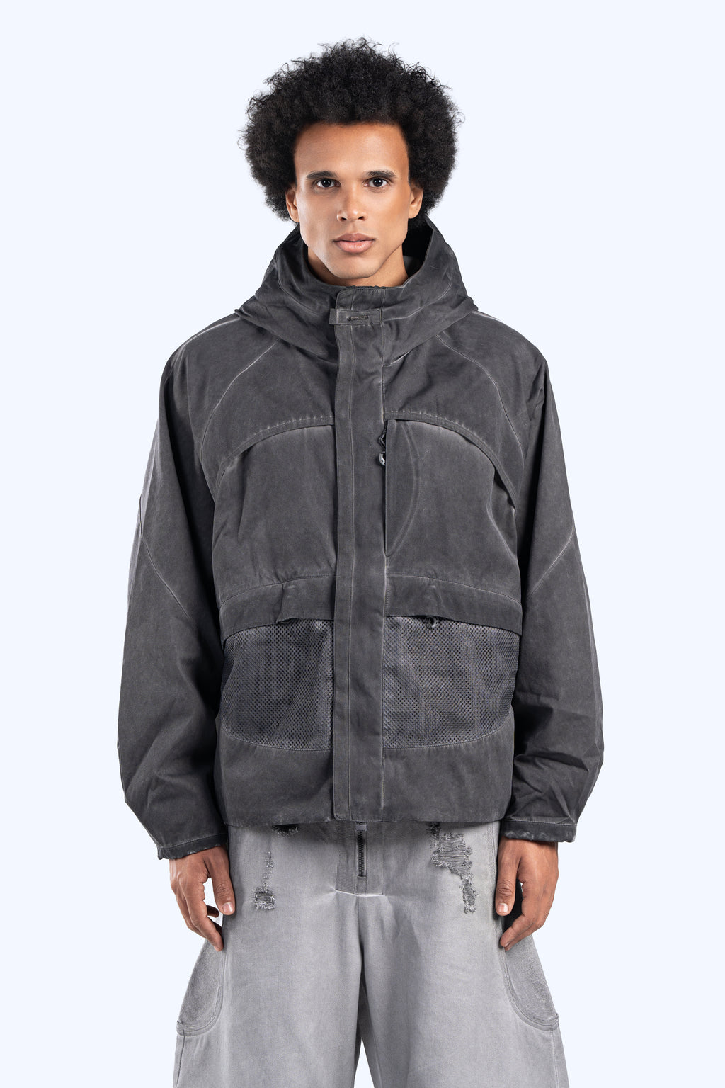 Washed Gray Technical Utility Jacket