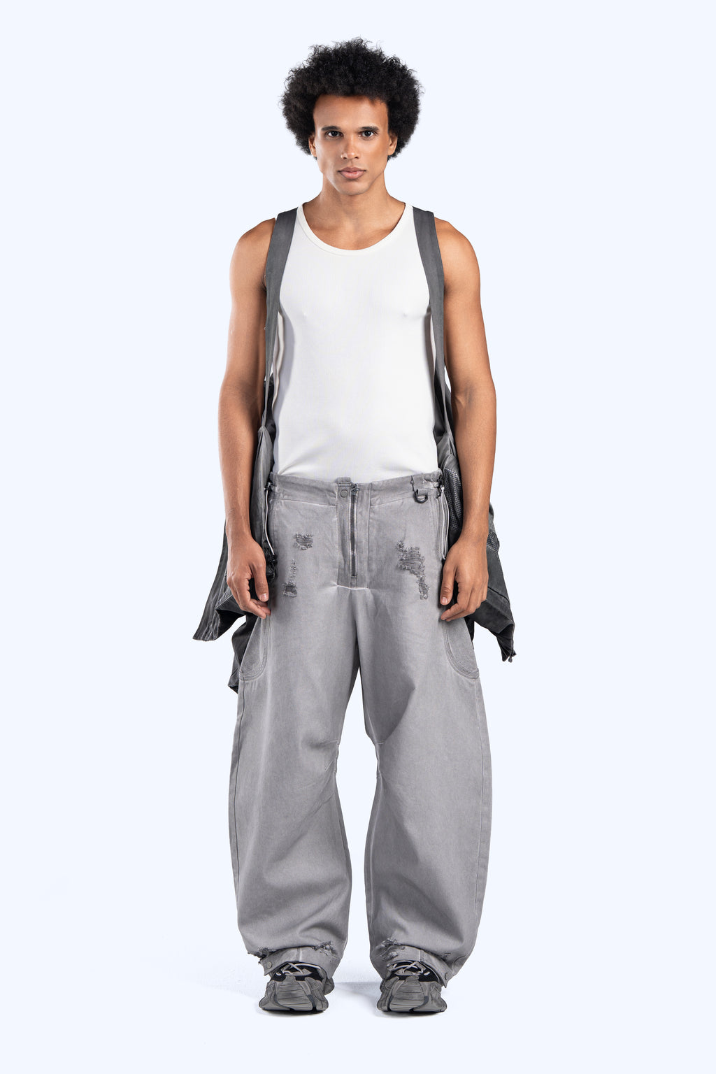 Washed Gray Technical Utility Jacket